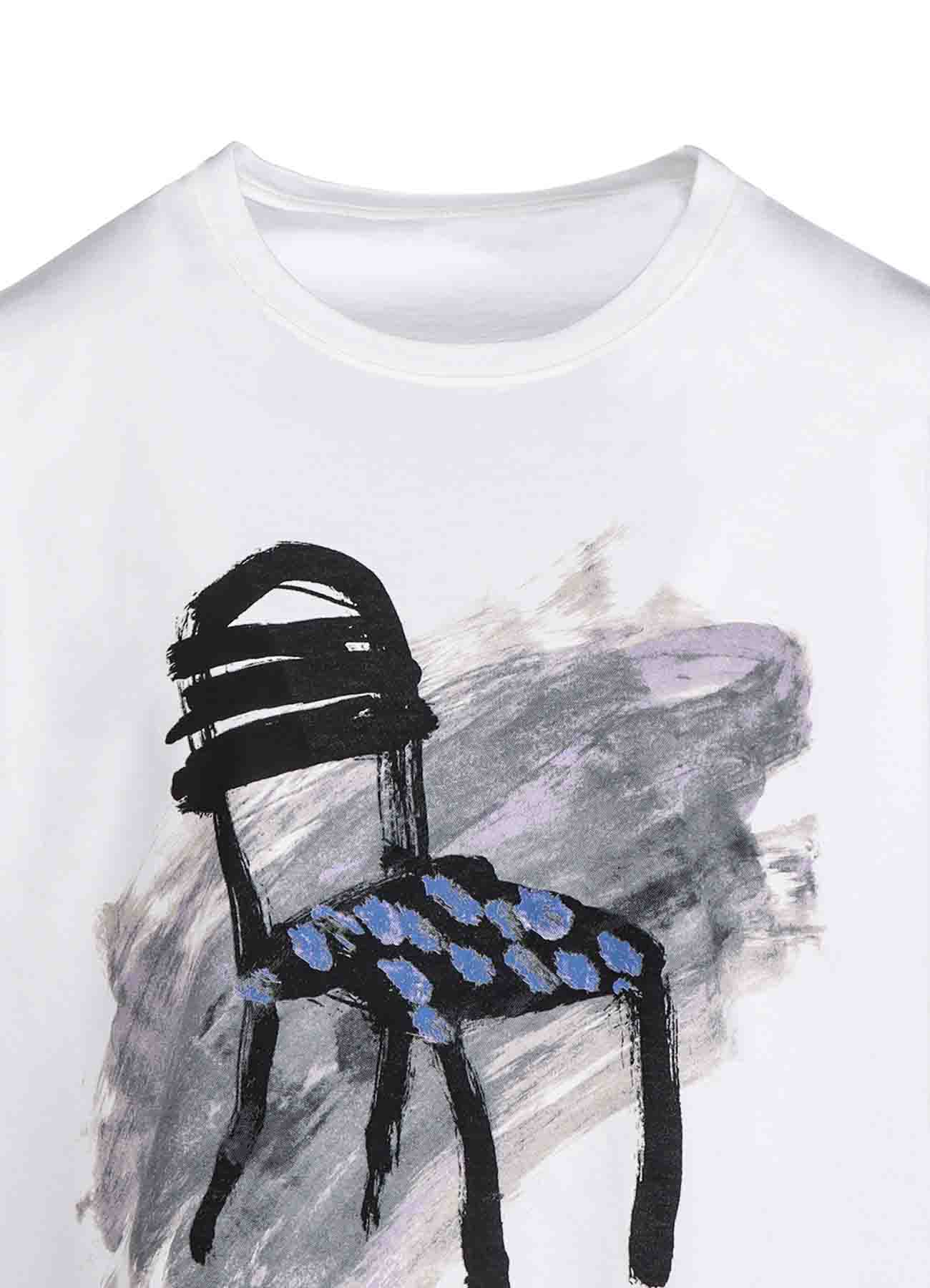 COTTON JERSEY CHAIR PRINT WIDE SHIRT