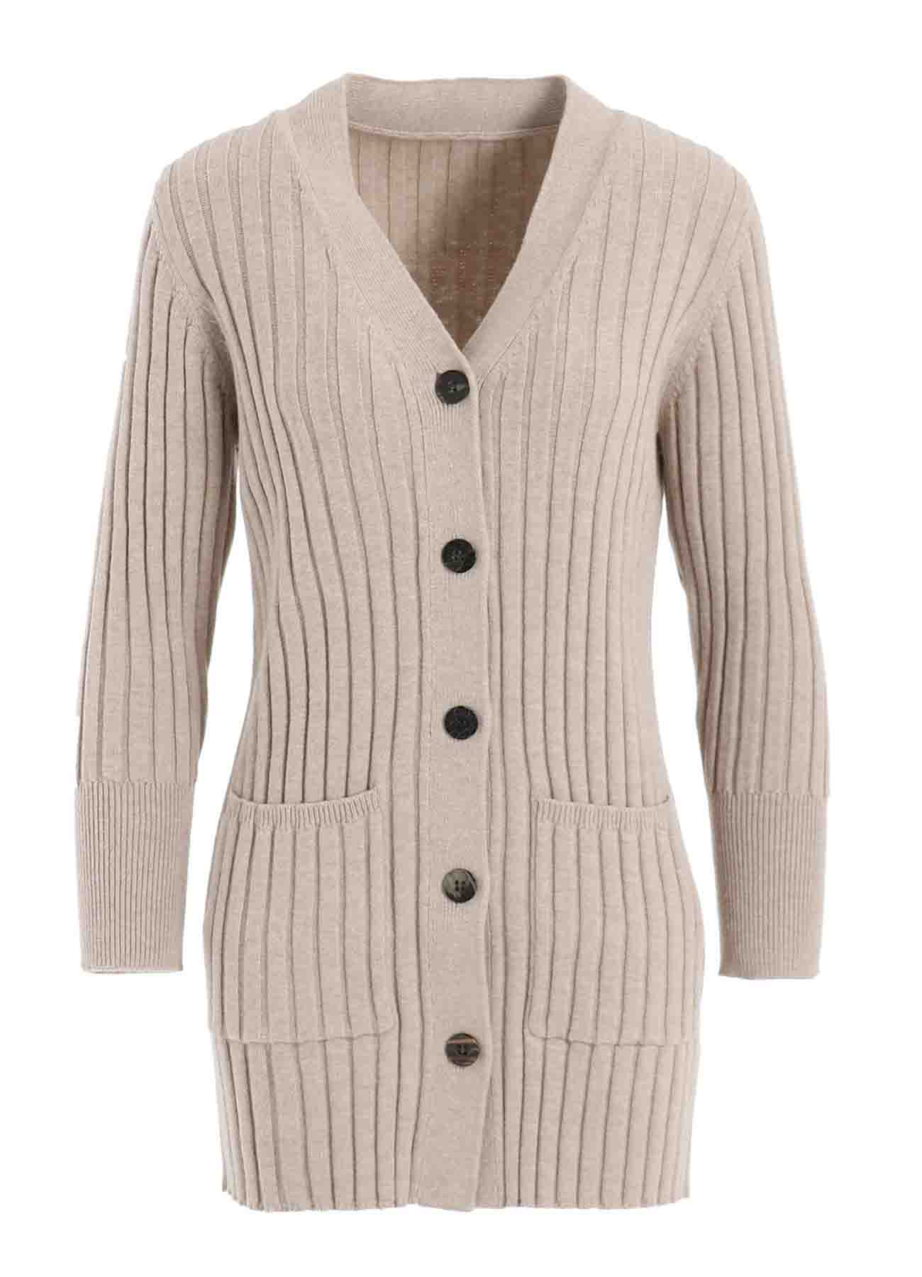 WIDE RIB KNIT CARDIGAN