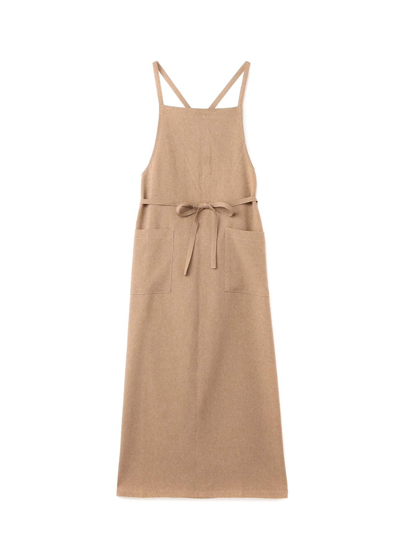 POLYESTER CHAMBRAY APRON DRESS