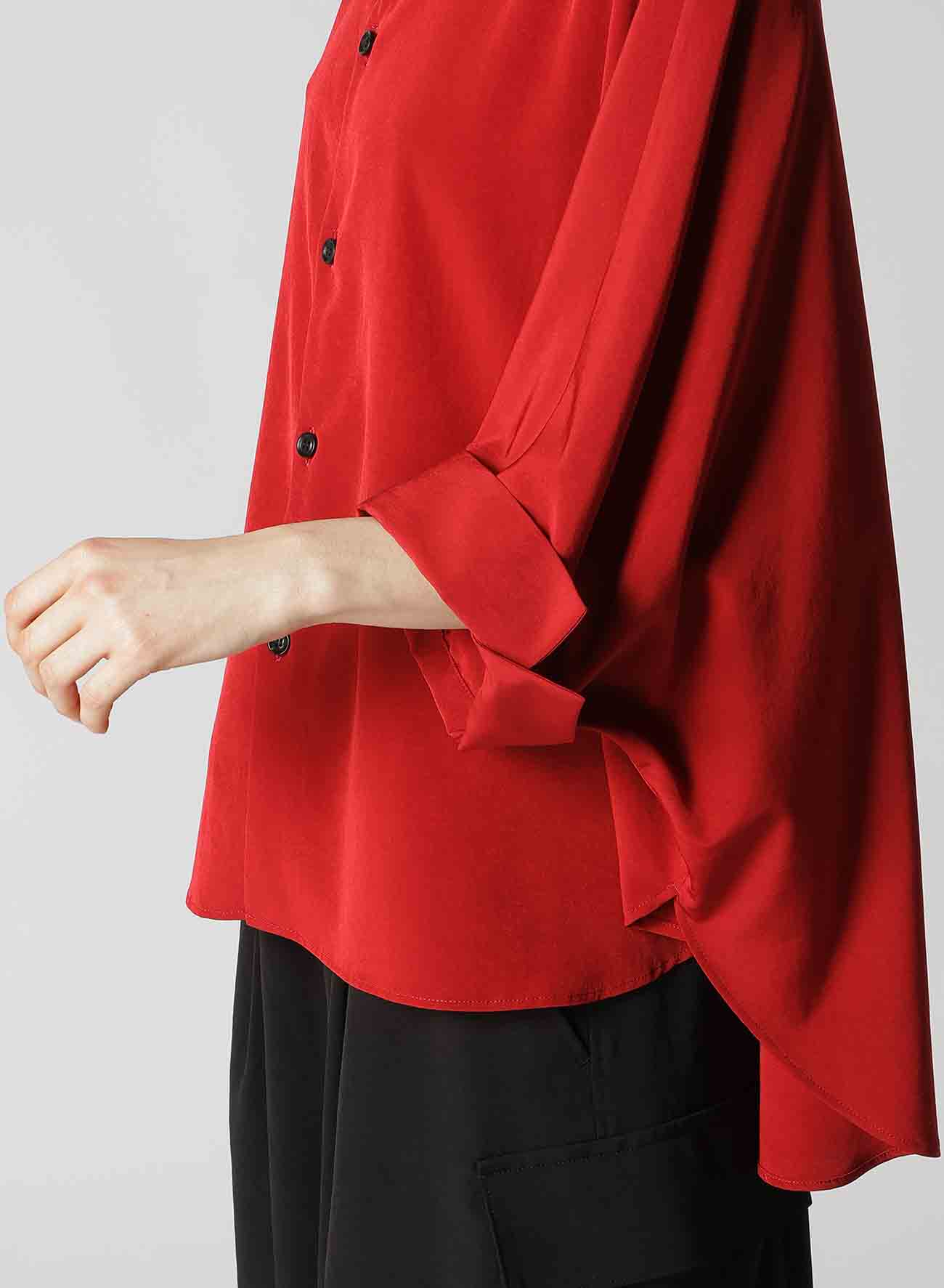 CREPE de CHINE HALF SLEEVE CAPE BLOUSE