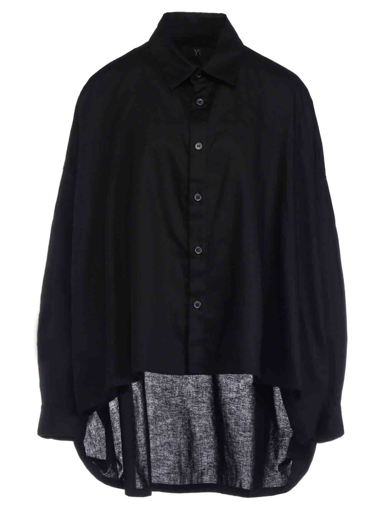 [Y's BORN PRODUCT] THIN COTTON TWILL DOUBLE FRONT OVERSIZED SHIRT