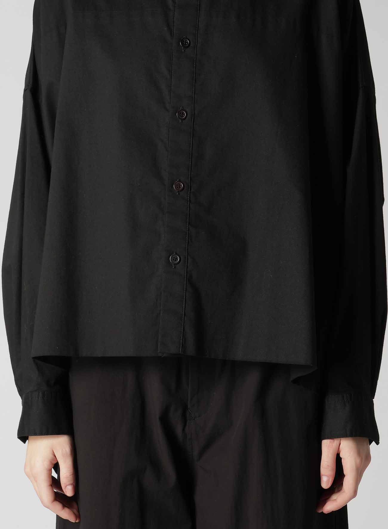 [Y's BORN PRODUCT] THIN COTTON TWILL DOUBLE FRONT OVERSIZED SHIRT