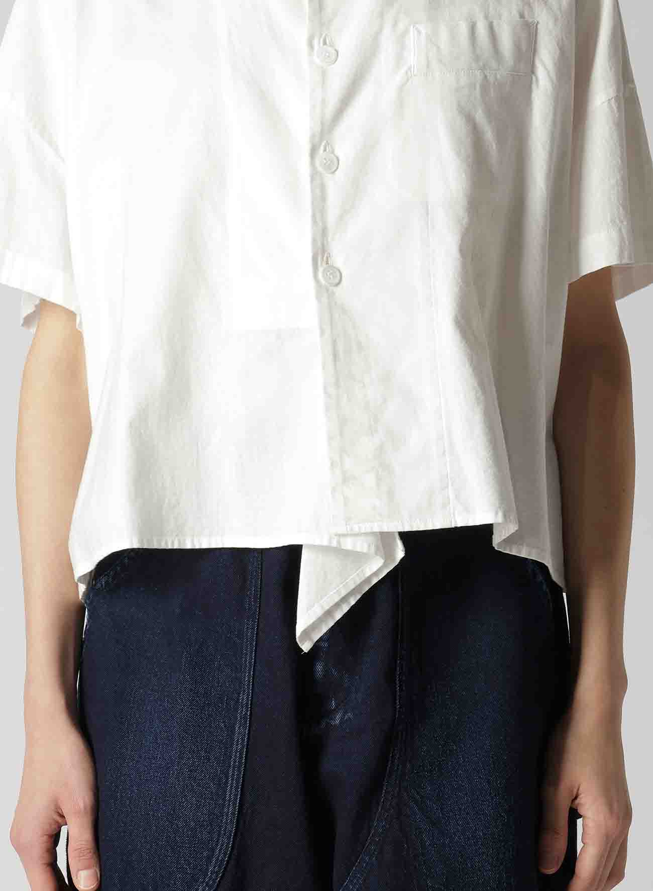 [Y's BORN PRODUCT] THIN COTTON TWILL HALF SLEEVE BOX SHIRT