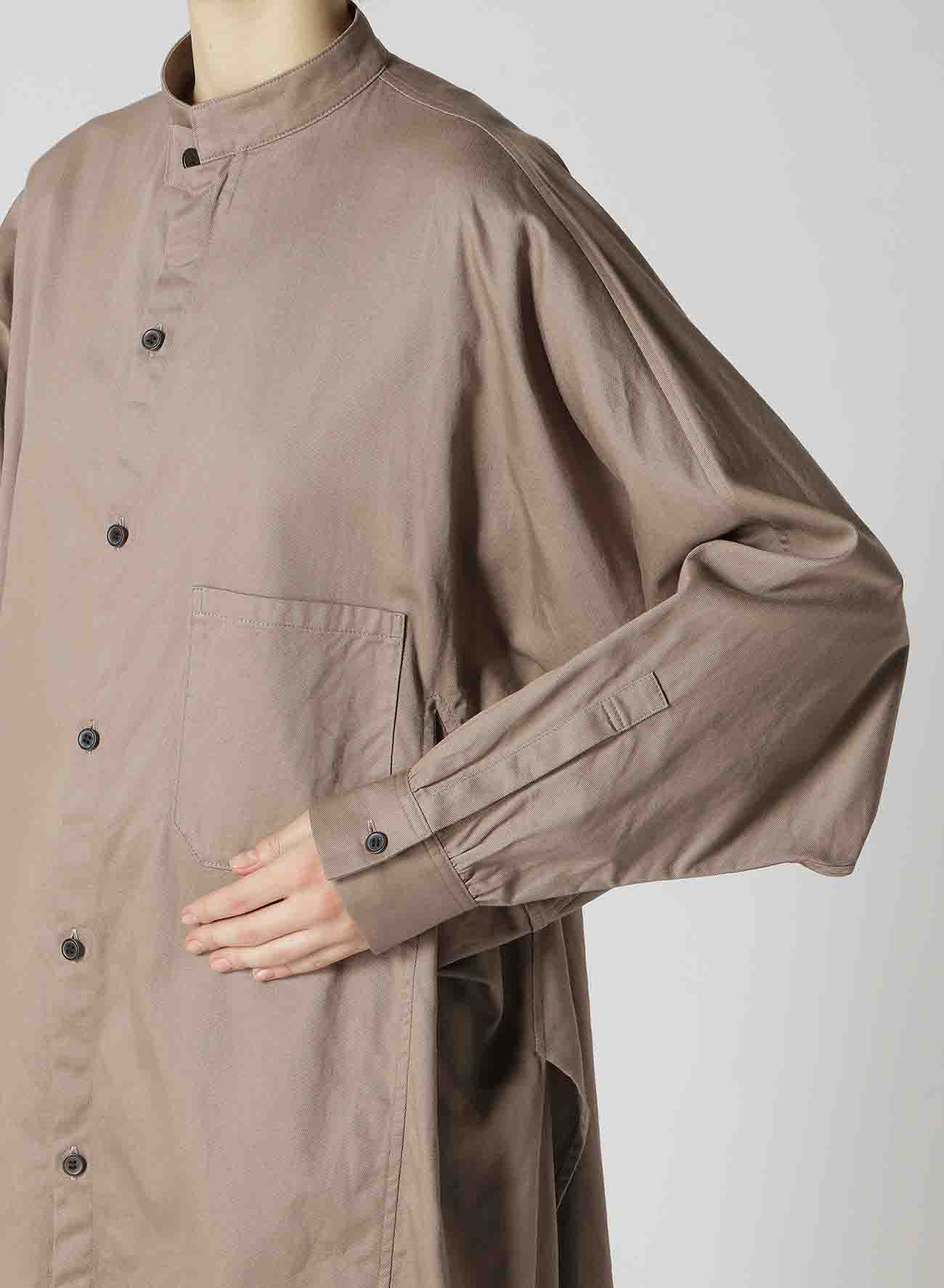 [Y's BORN PRODUCT] COTTON TWILL DEFORMED SLEEVE SHIRT