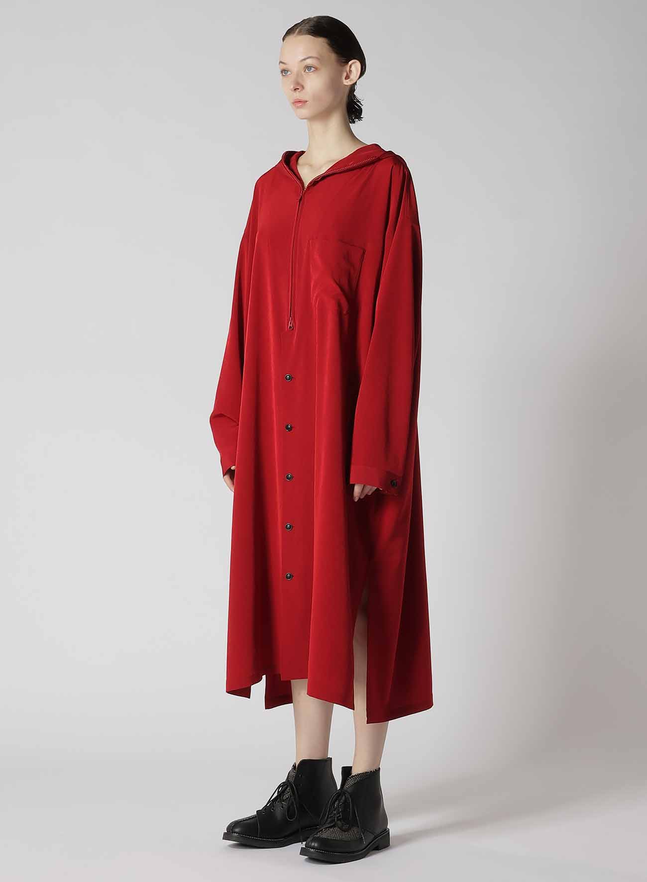 CREPE de CHINE HOODED COAT