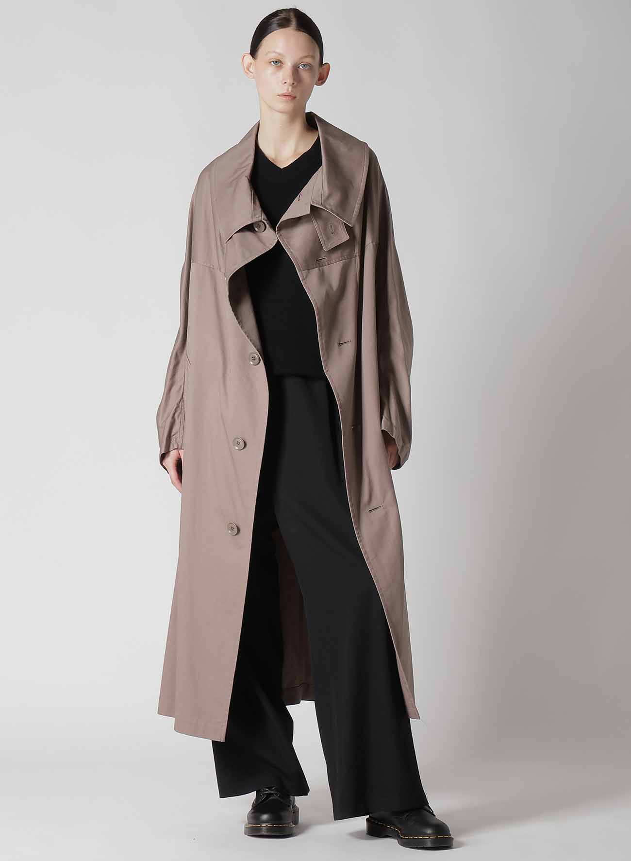 [Y's BORN PRODUCT] COTTON TWILL LONG CAPE COAT