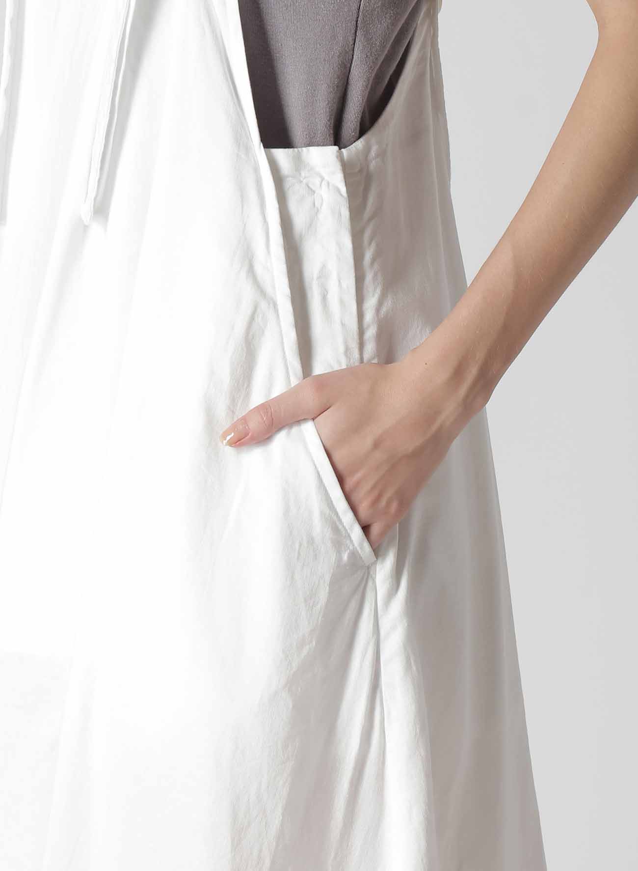 [Y's BORN PRODUCT] THIN COTTON TWILL FRONT TUCKED SHOULDER STRAP DRESS