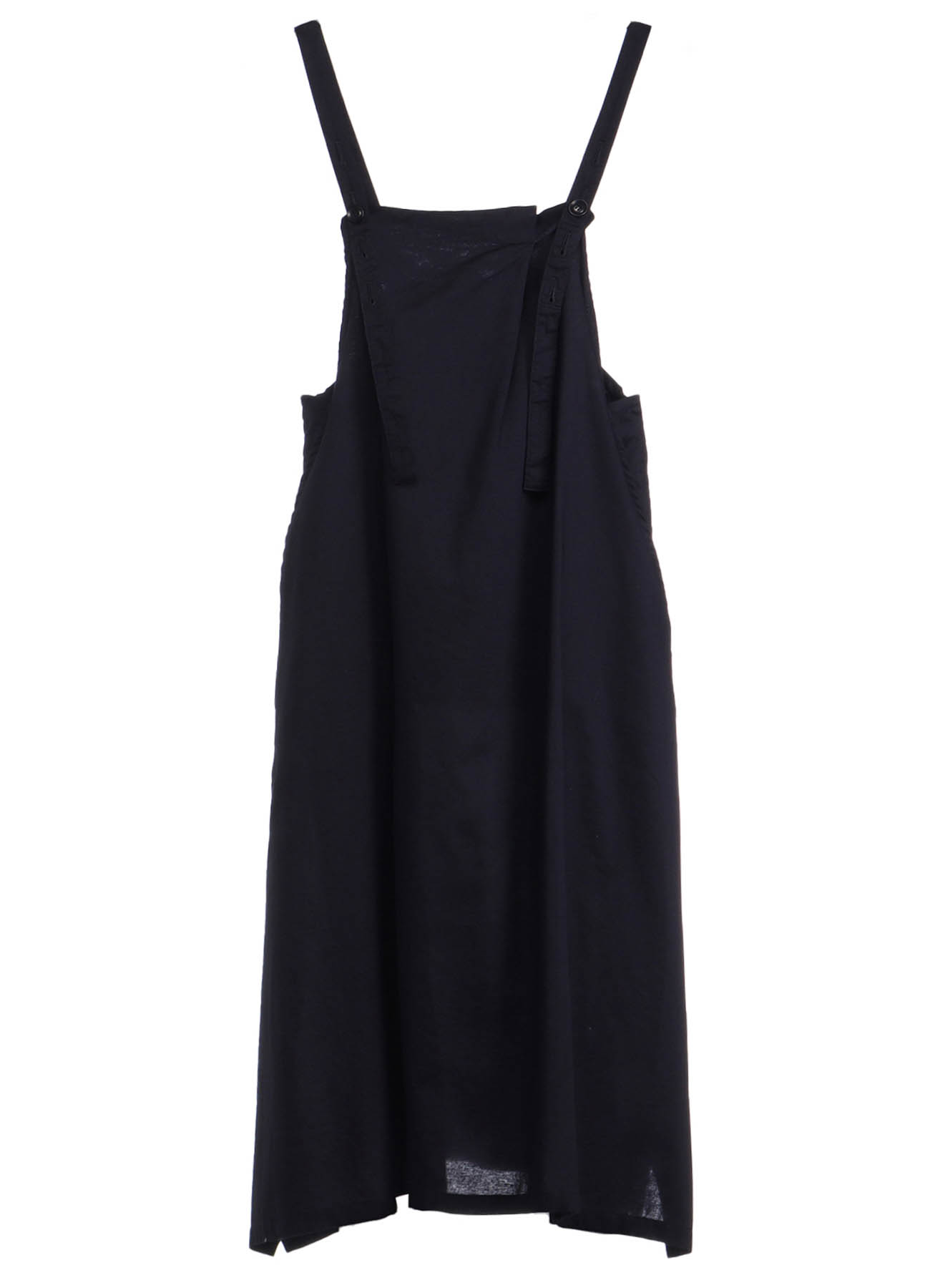 [Y's BORN PRODUCT] THIN COTTON TWILL FRONT TUCKED SHOULDER STRAP DRESS