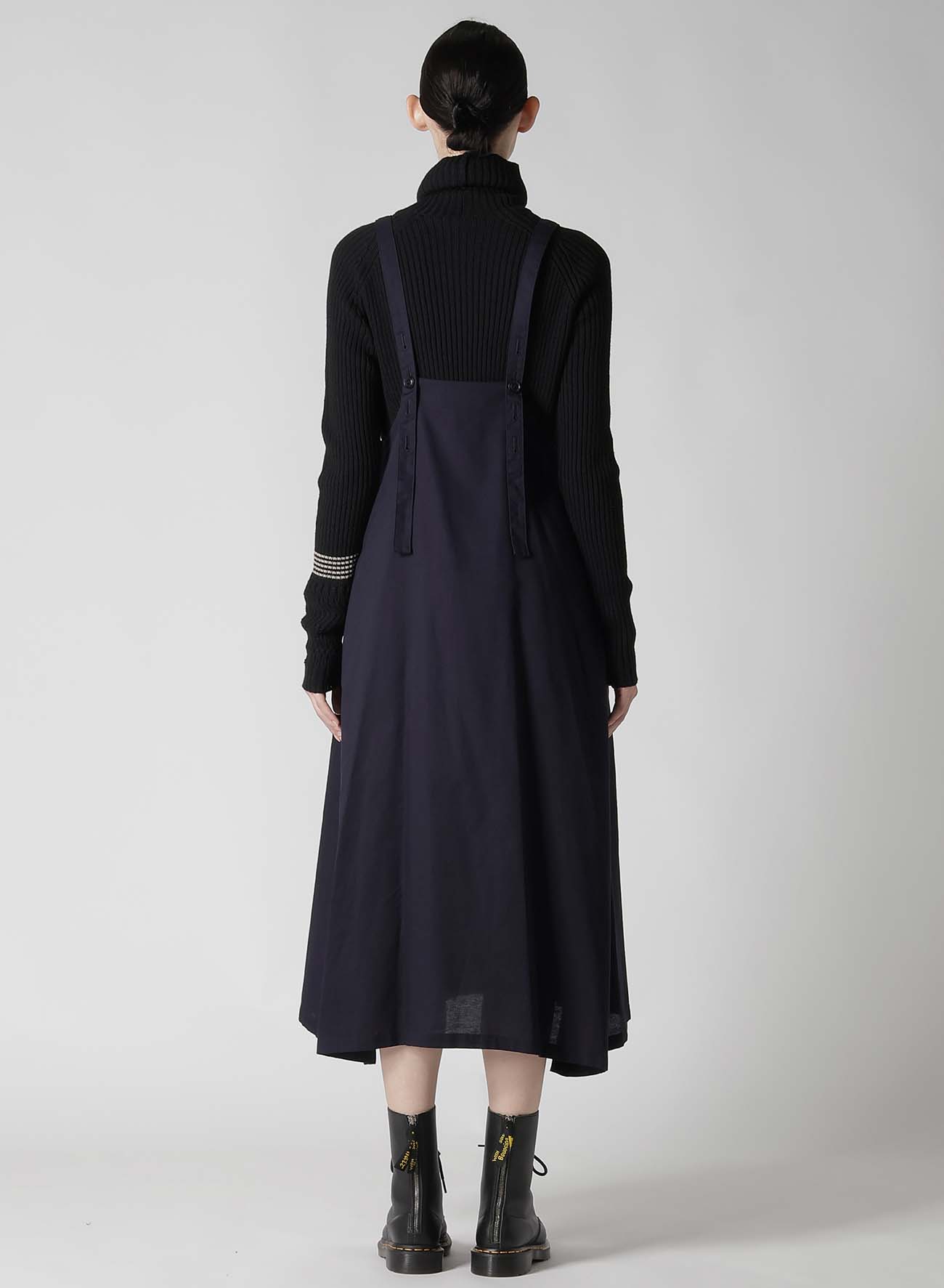 [Y's BORN PRODUCT] THIN COTTON TWILL FRONT TUCKED SHOULDER STRAP DRESS