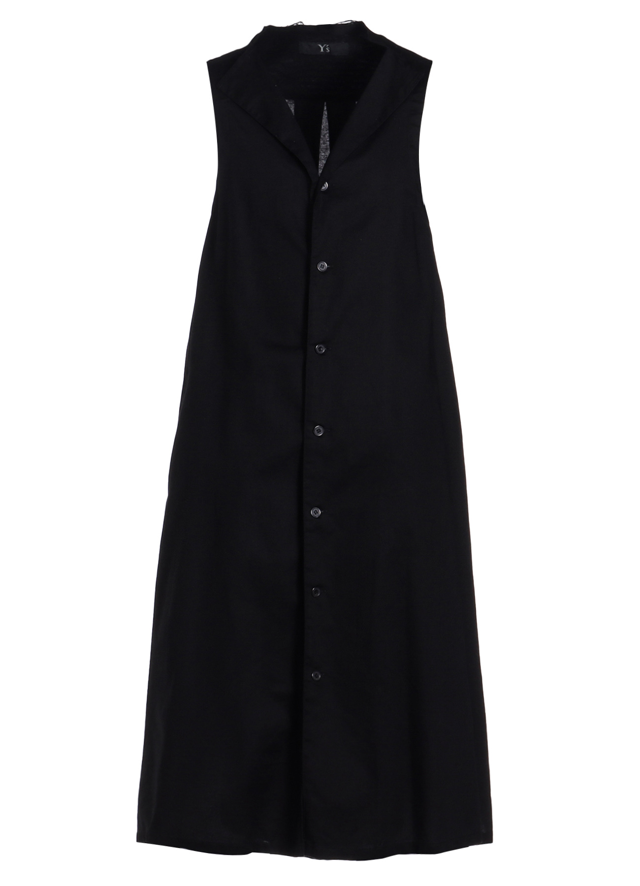 [Y's BORN PRODUCT] THIN COTTON TWILL COLLAR CUT OFF SLEEVELESS DRESS