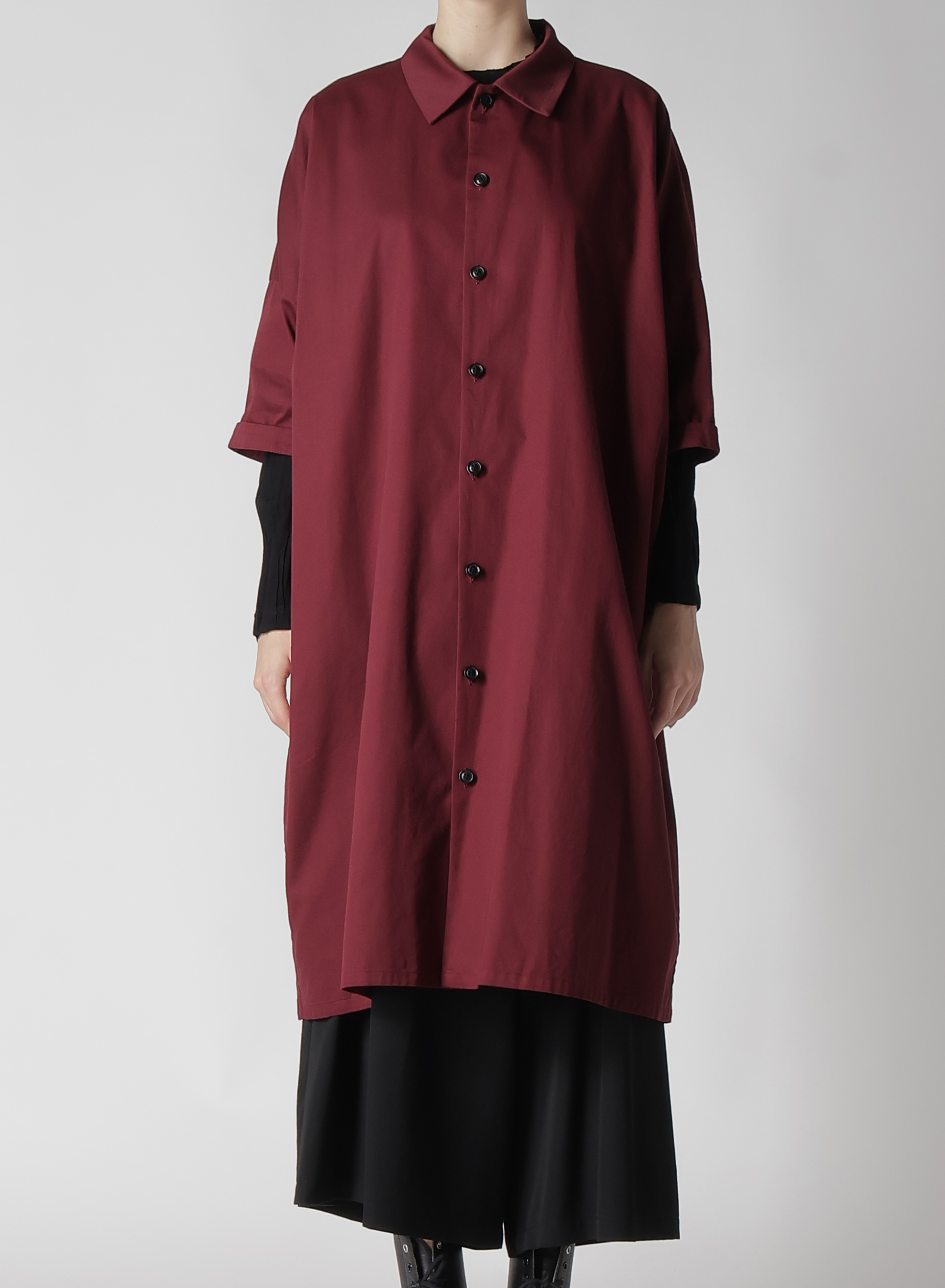 [Y's BORN PRODUCT] COTTON TWILL HALF SLEEVE SHIRT DRESS