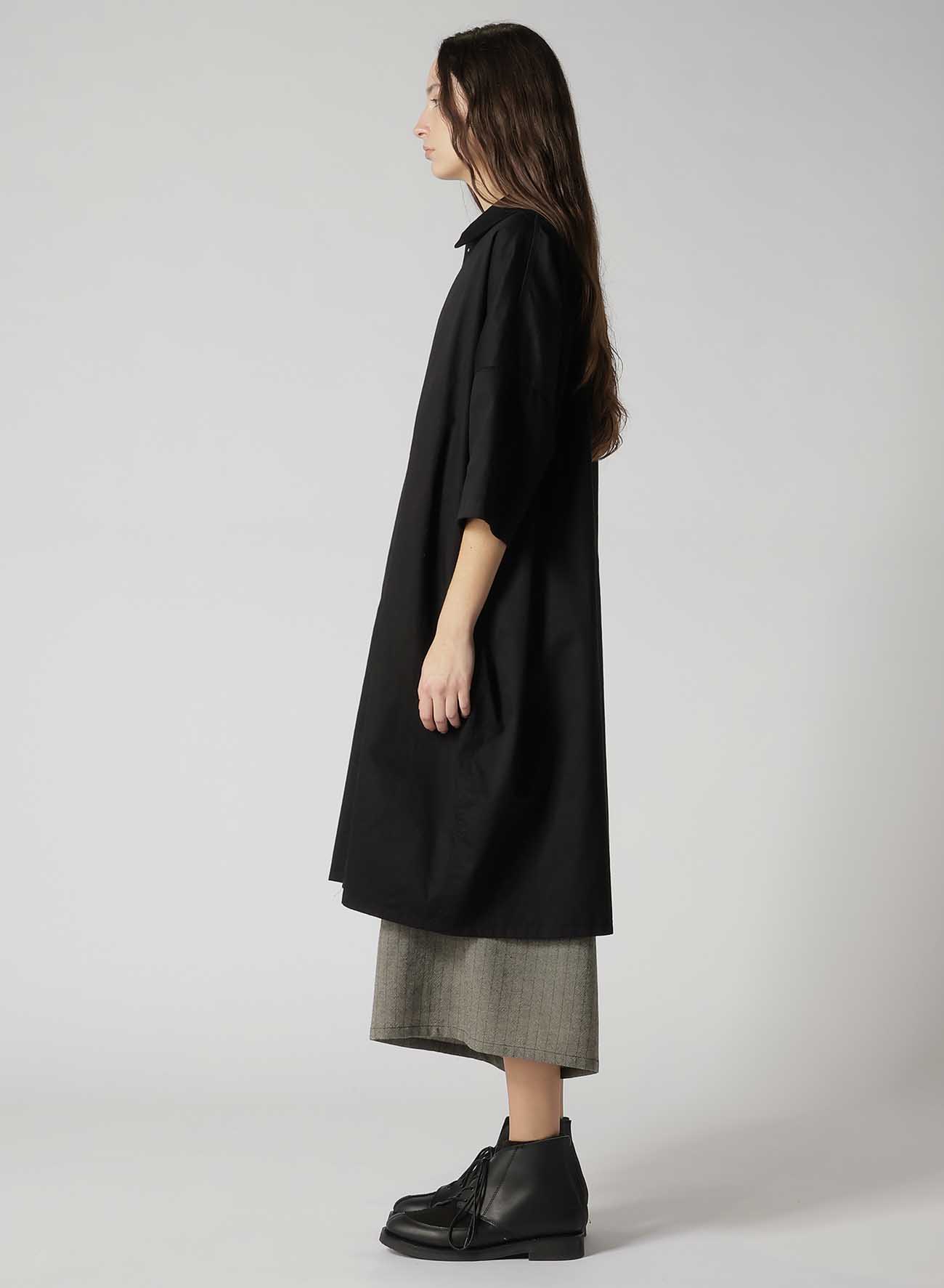 [Y's BORN PRODUCT] COTTON TWILL HALF SLEEVE SHIRT DRESS