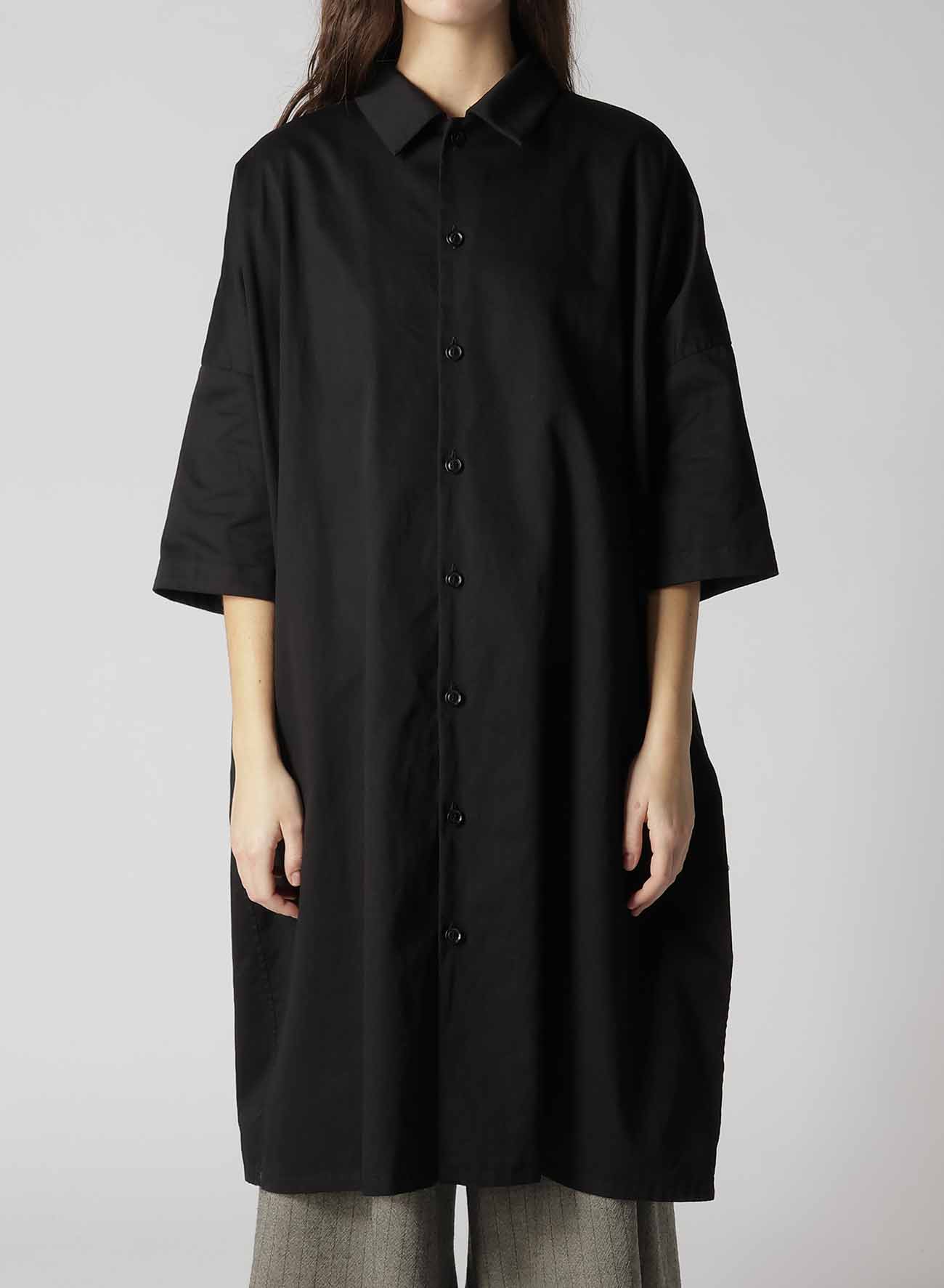 [Y's BORN PRODUCT] COTTON TWILL HALF SLEEVE SHIRT DRESS