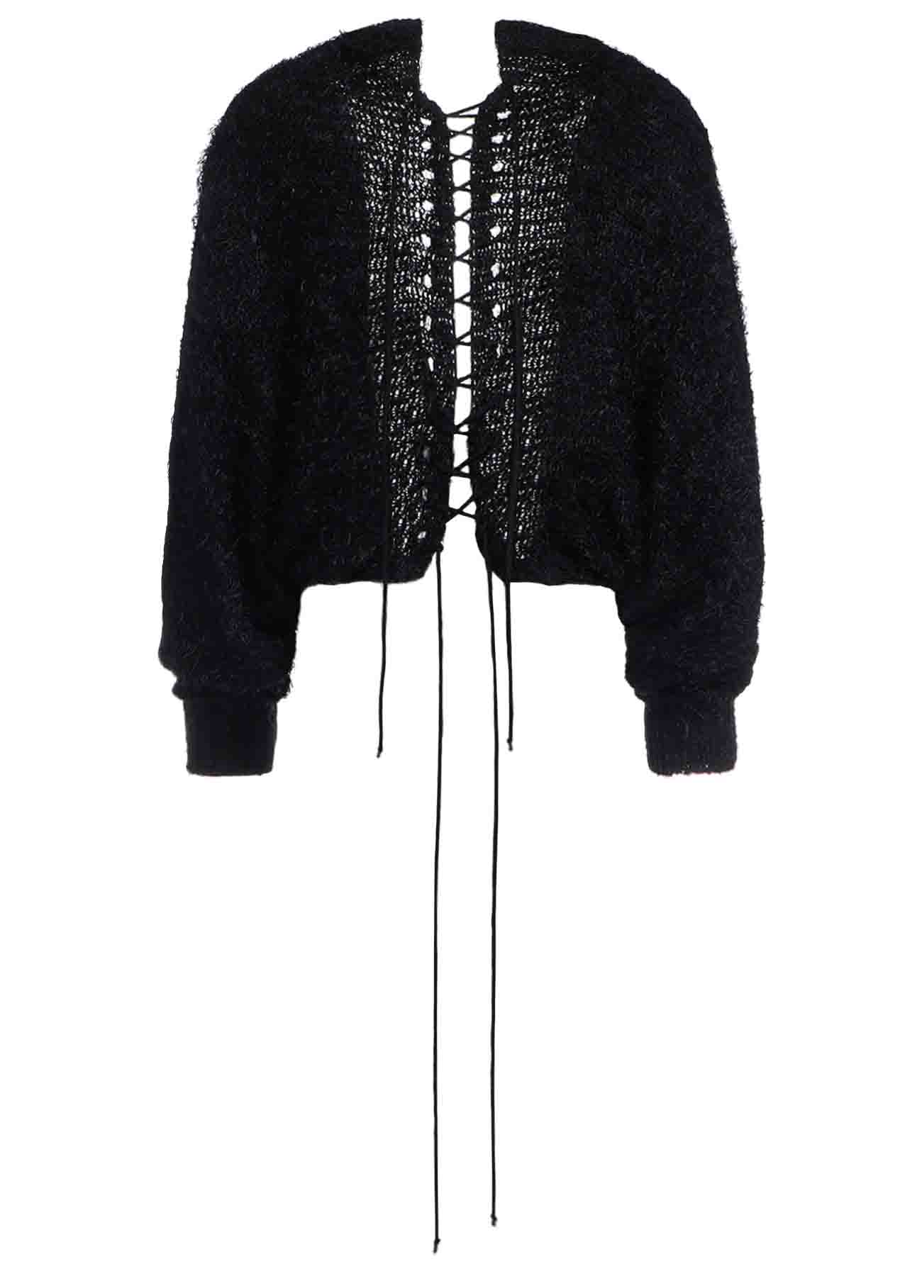 LACE-UP SHAGGY KINT BOLERO