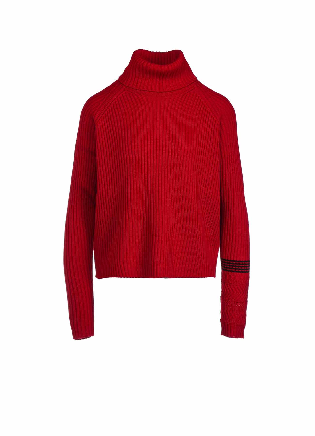 WOOL RIB TURTLE NECK PULLOVER