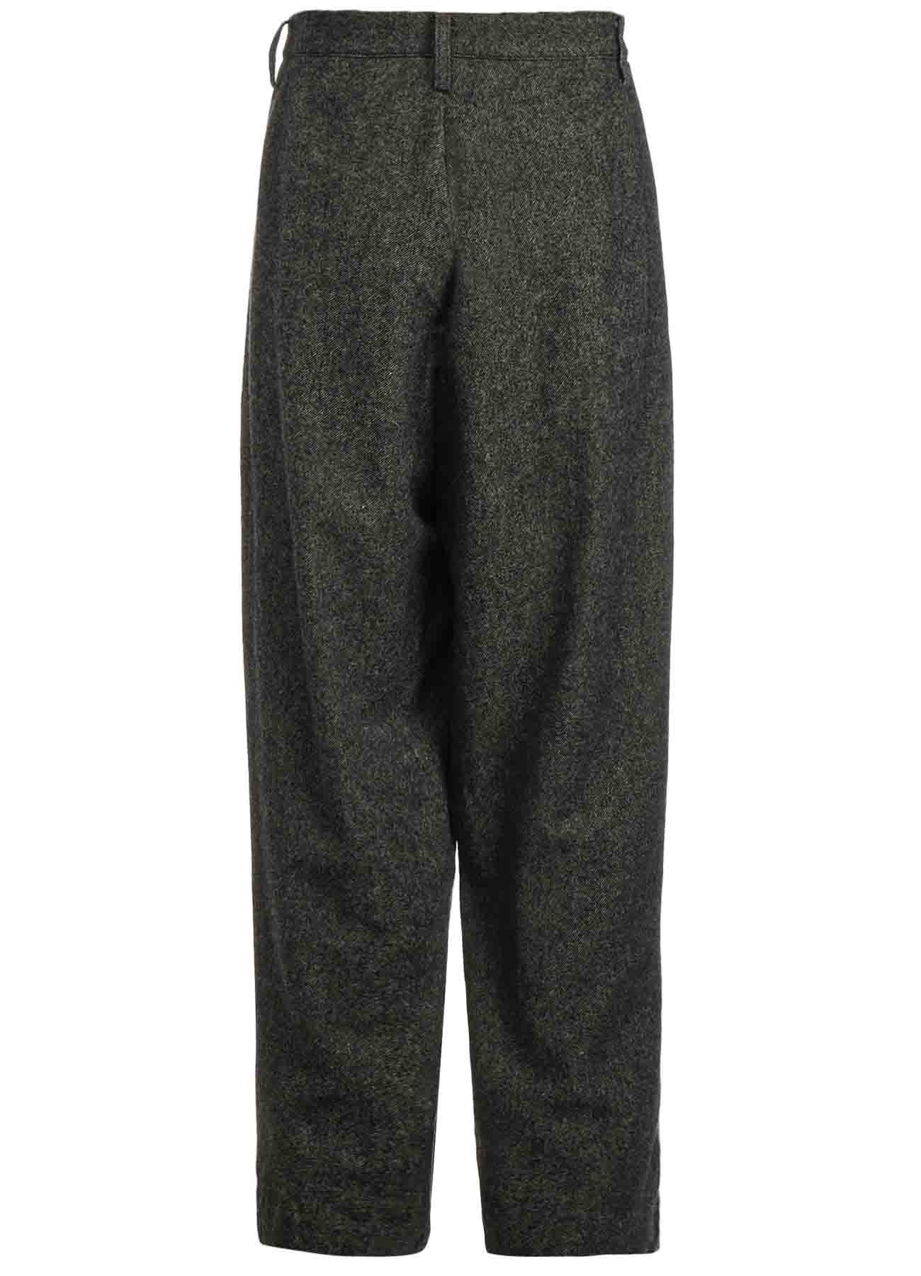 WOOL FLANNEL SINGLE TUCK WIDE PANTS