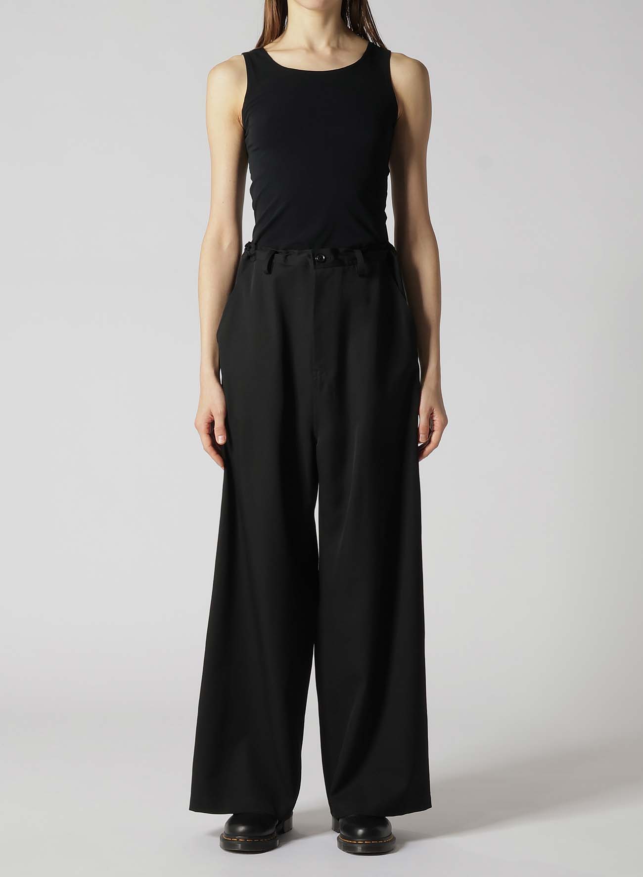 WOOL GABARDINE LONG STRAIGHT PANTS