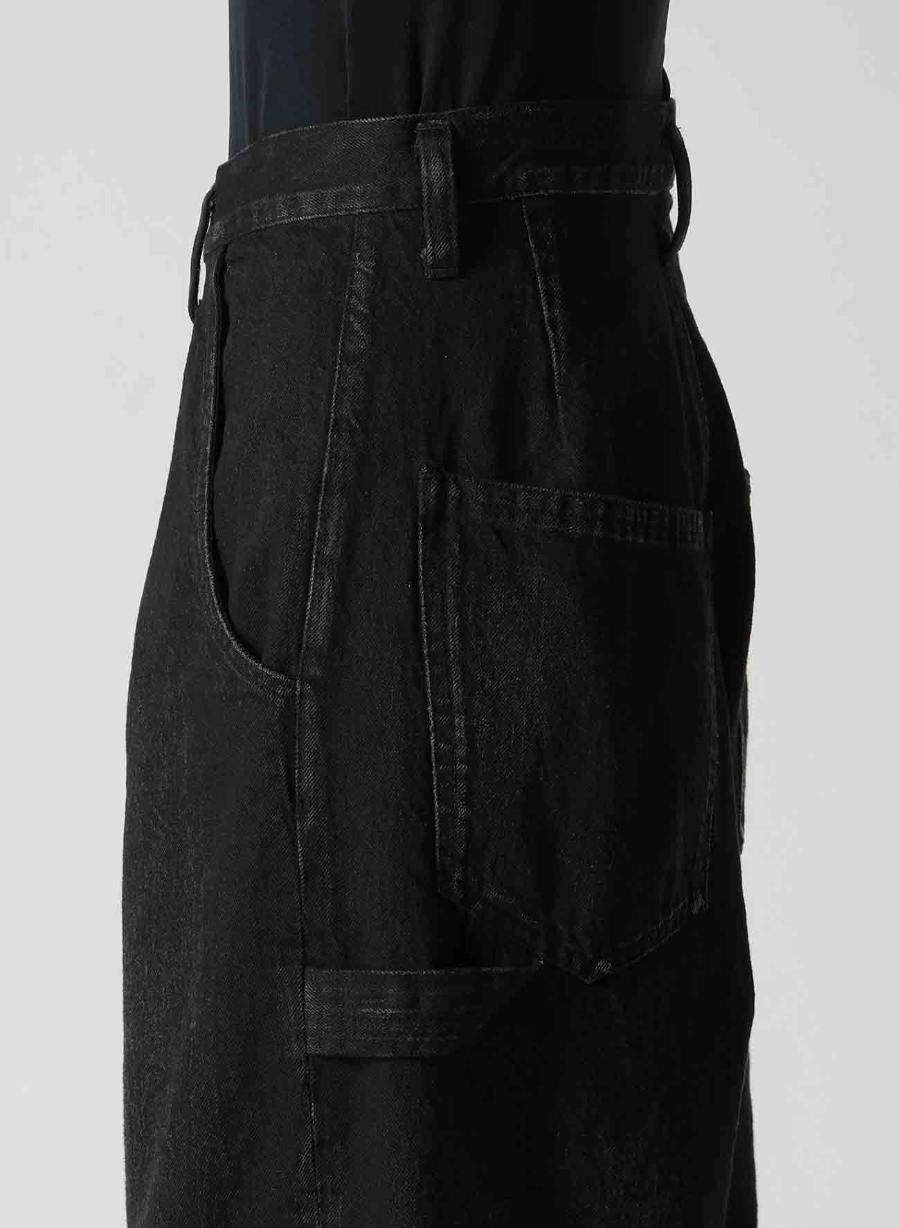 10OZ DENIM SINGLE-PLEATED WIDE LEG PANTS