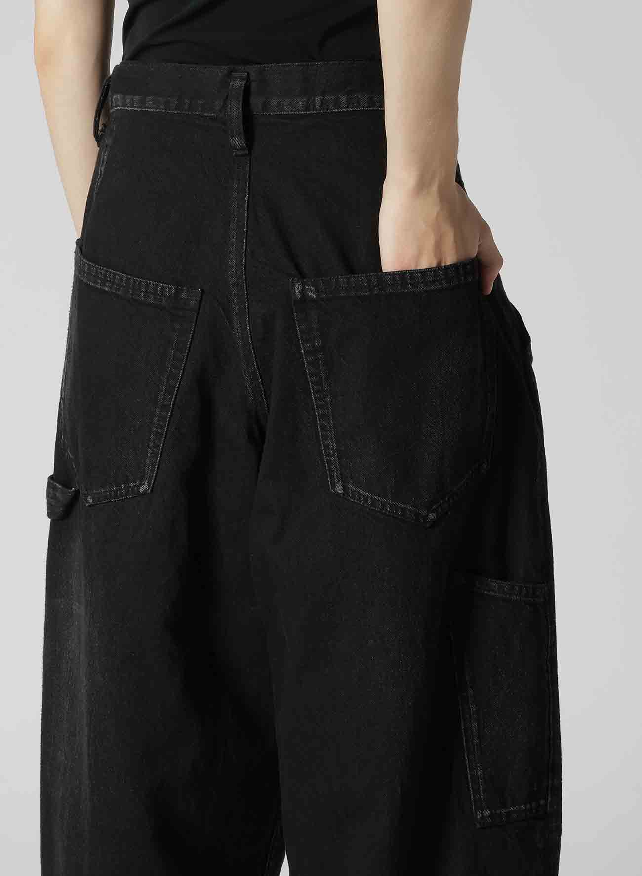 10OZ DENIM SINGLE-PLEATED WIDE LEG PANTS