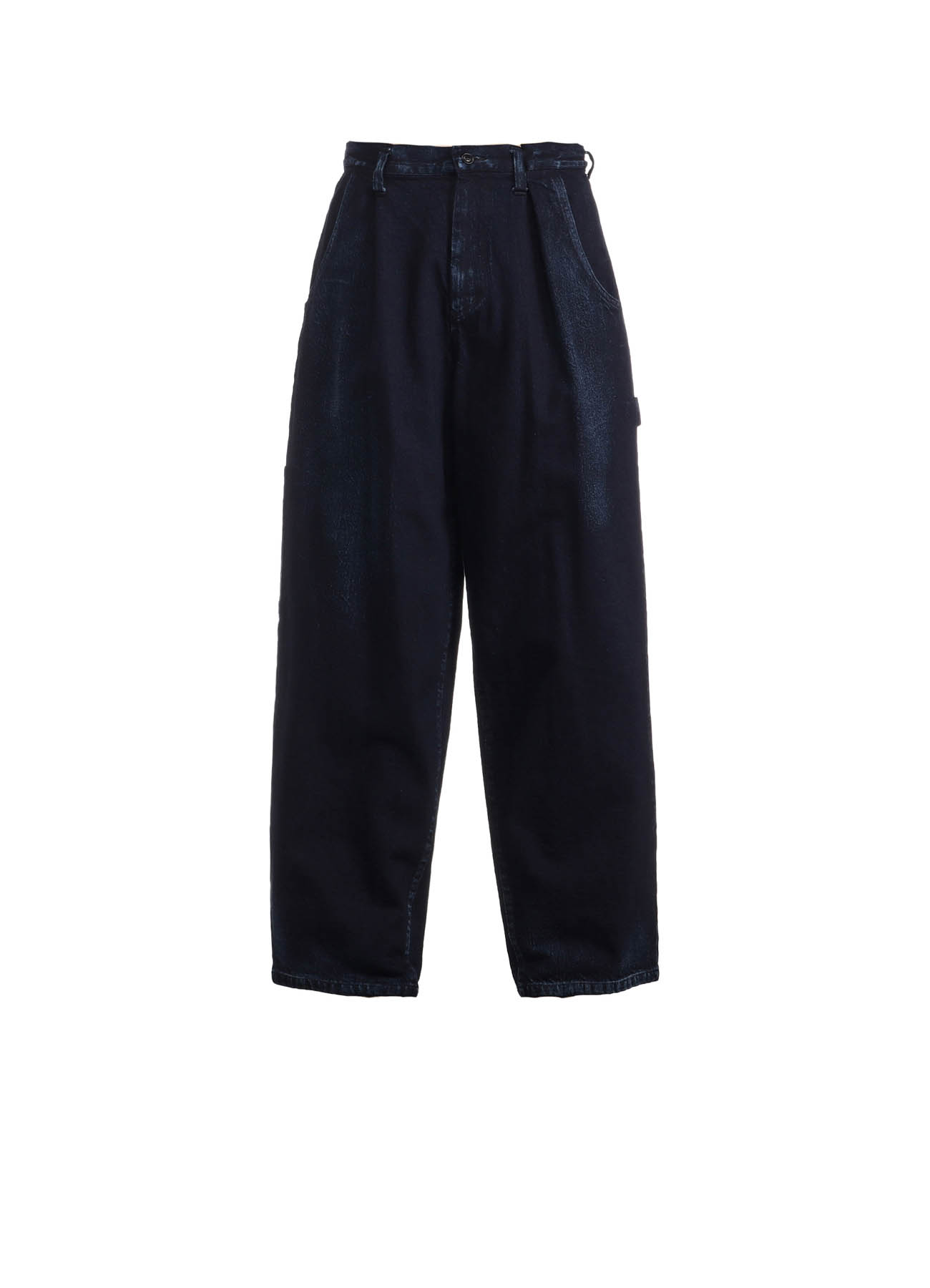 10OZ DENIM SINGLE-PLEATED WIDE LEG PANTS