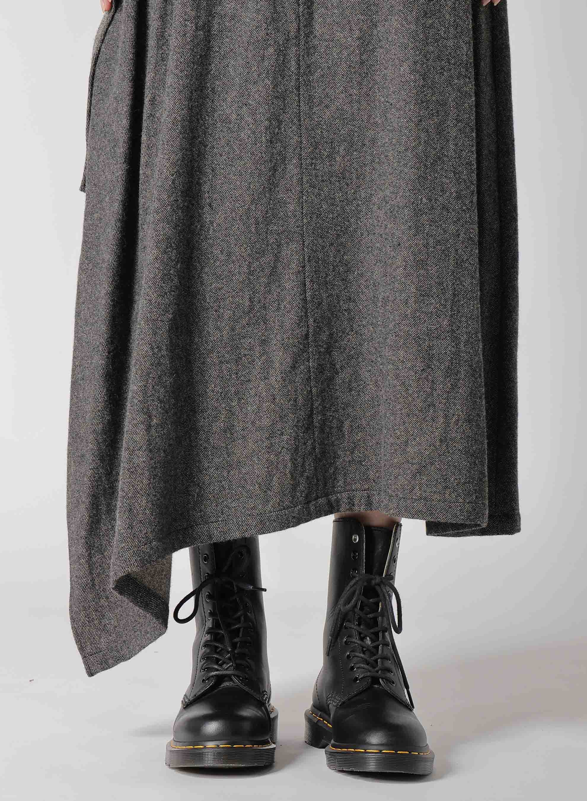 WOOL FLANNEL FLARE SKIRT