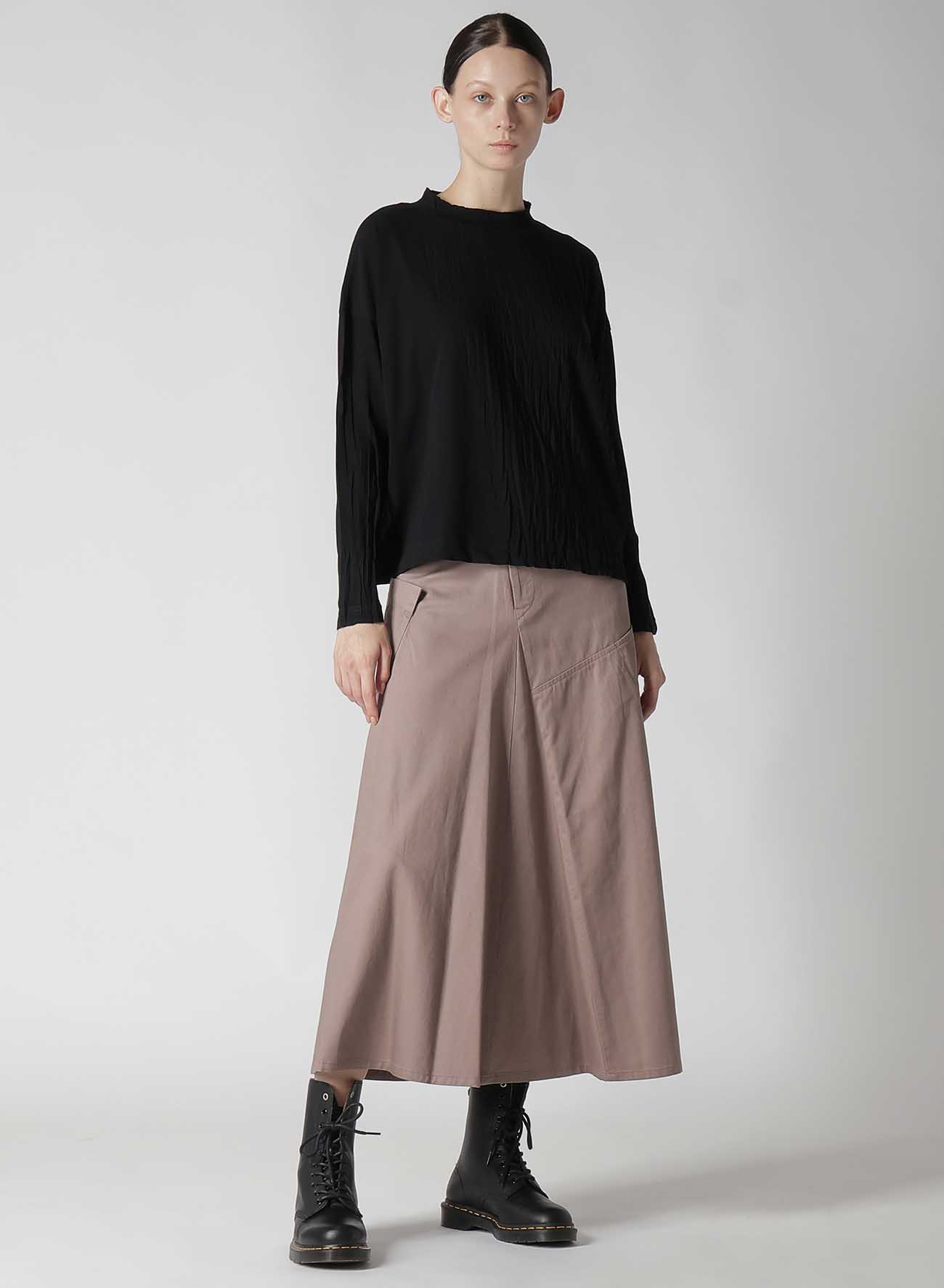 [Y's BORN PRODUCT] COTTON TWILL FLARE SKIRT WITH GUSSET