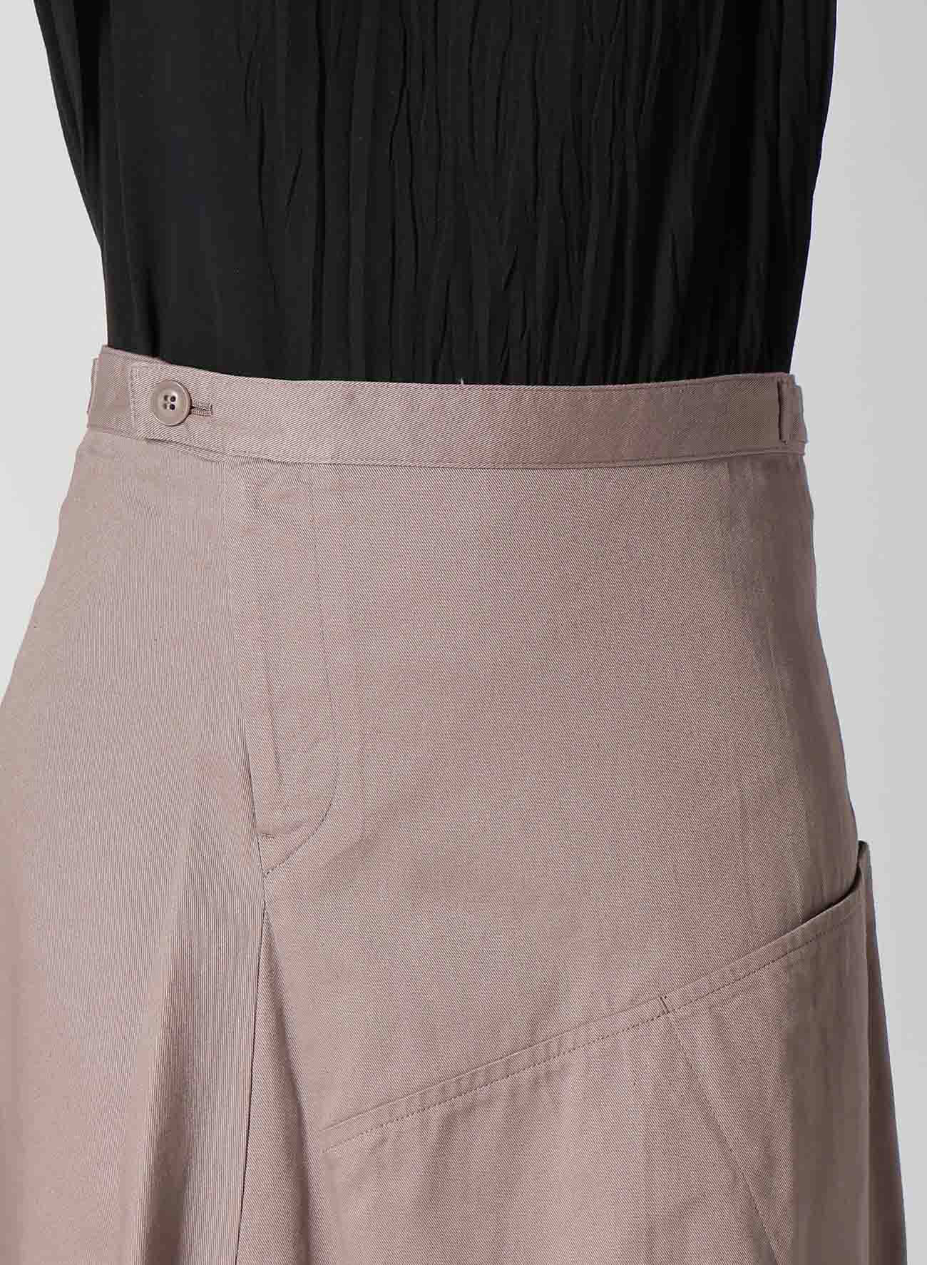 [Y's BORN PRODUCT] COTTON TWILL FLARE SKIRT WITH GUSSET