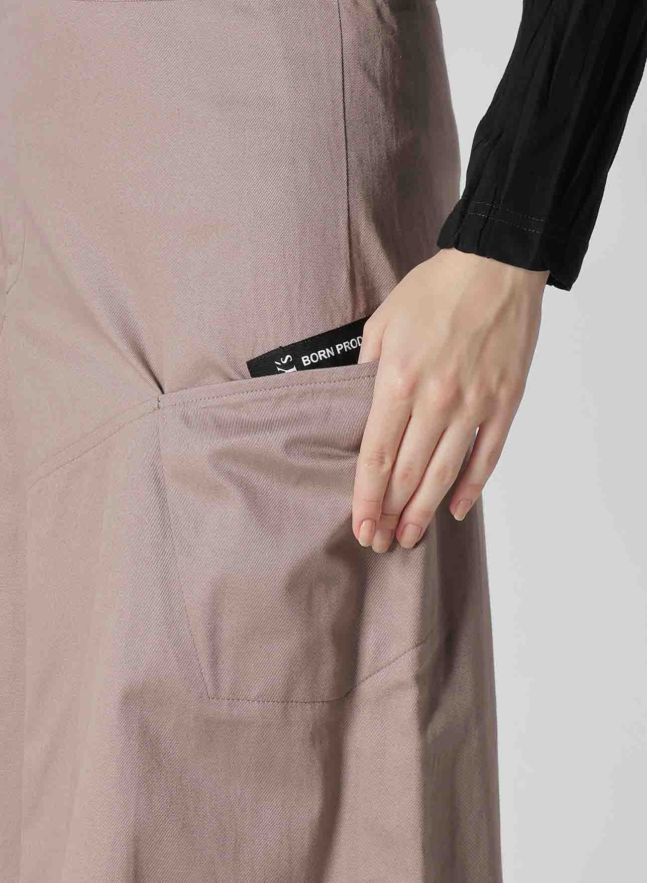 [Y's BORN PRODUCT] COTTON TWILL FLARE SKIRT WITH GUSSET