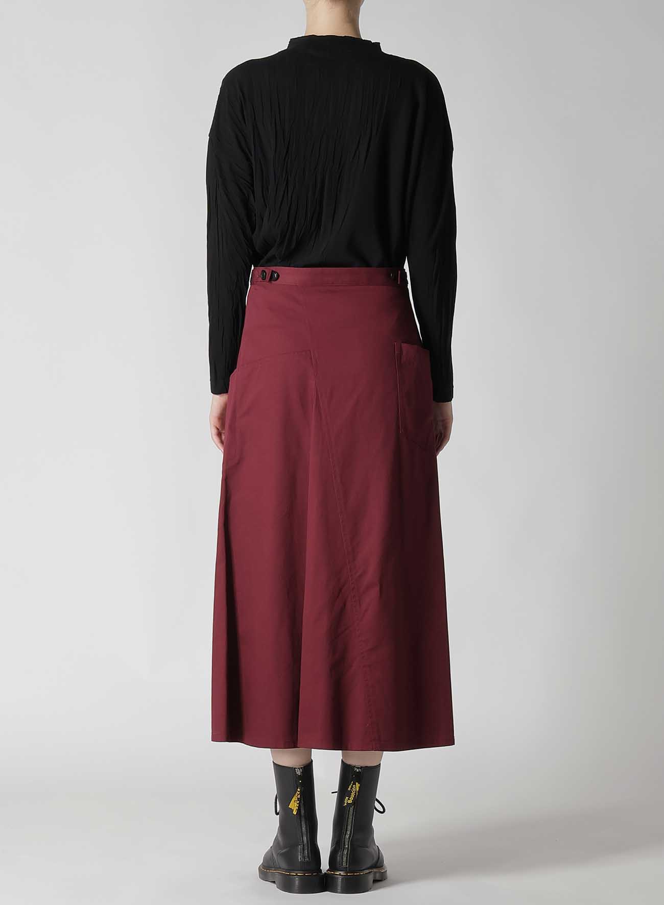 [Y's BORN PRODUCT] COTTON TWILL FLARE SKIRT WITH GUSSET