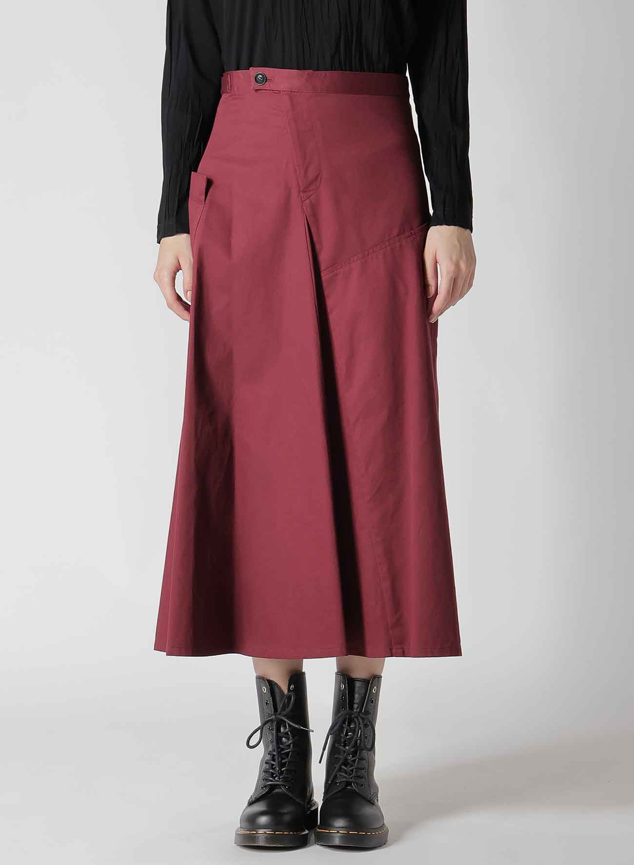 [Y's BORN PRODUCT] COTTON TWILL FLARE SKIRT WITH GUSSET