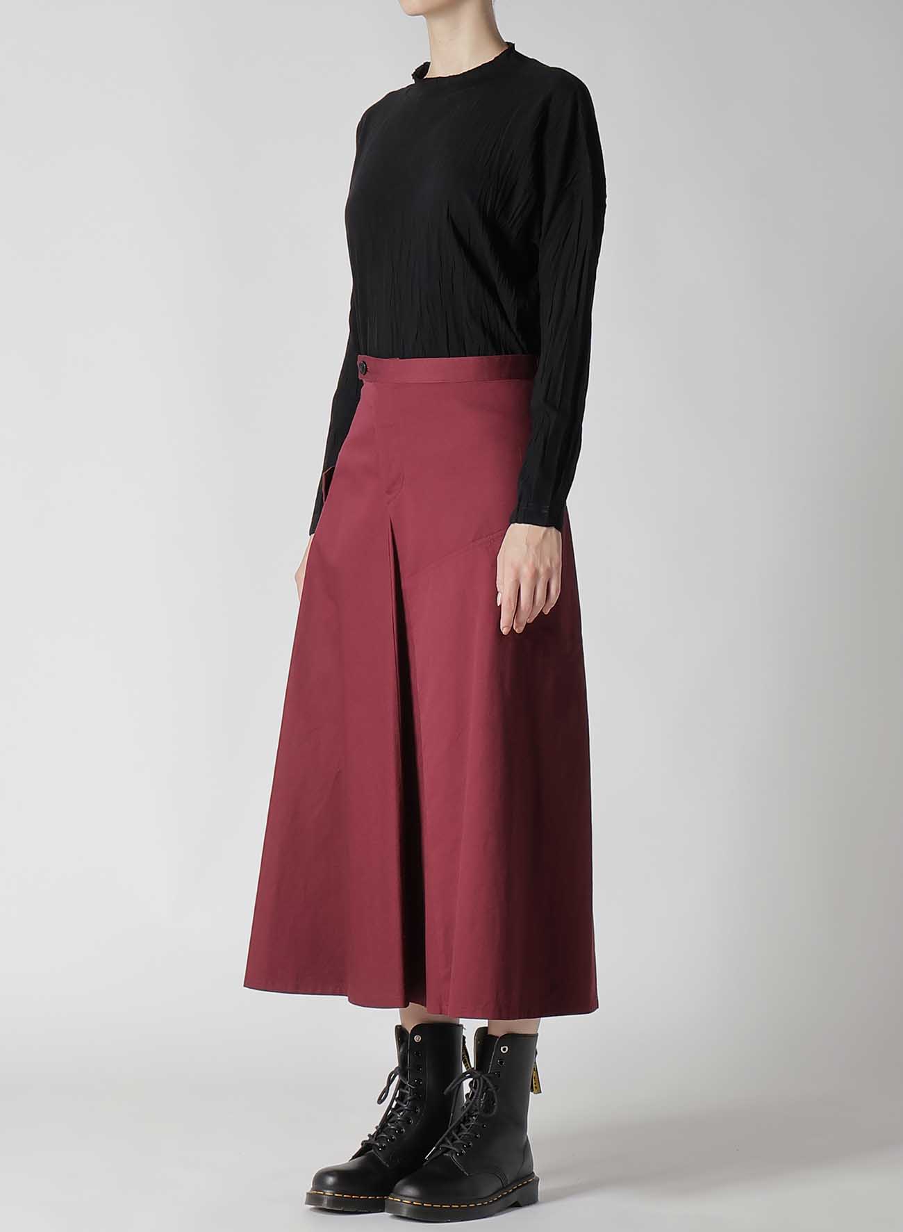 [Y's BORN PRODUCT] COTTON TWILL FLARE SKIRT WITH GUSSET