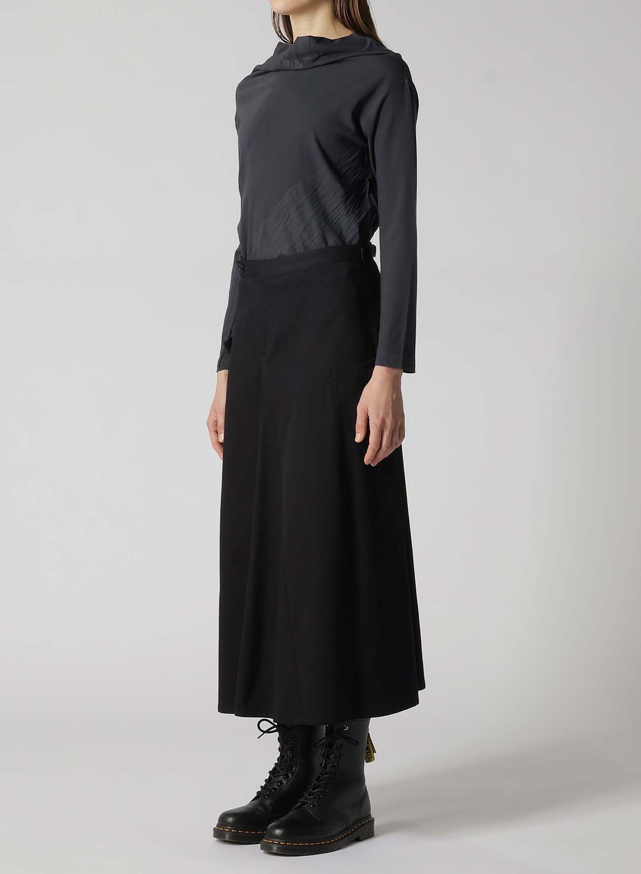 [Y's BORN PRODUCT] COTTON TWILL FLARE SKIRT WITH GUSSET