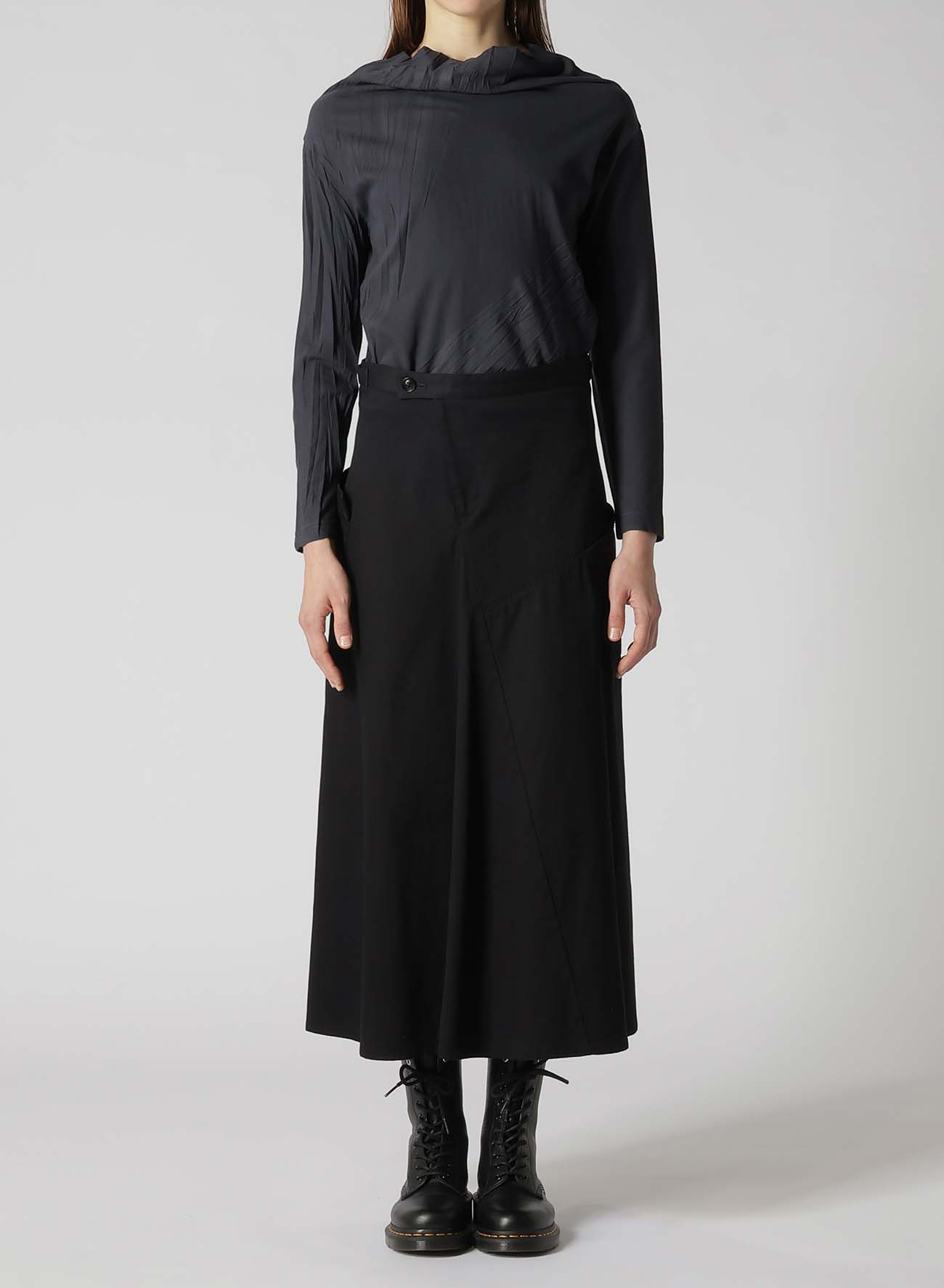 [Y's BORN PRODUCT] COTTON TWILL FLARE SKIRT WITH GUSSET