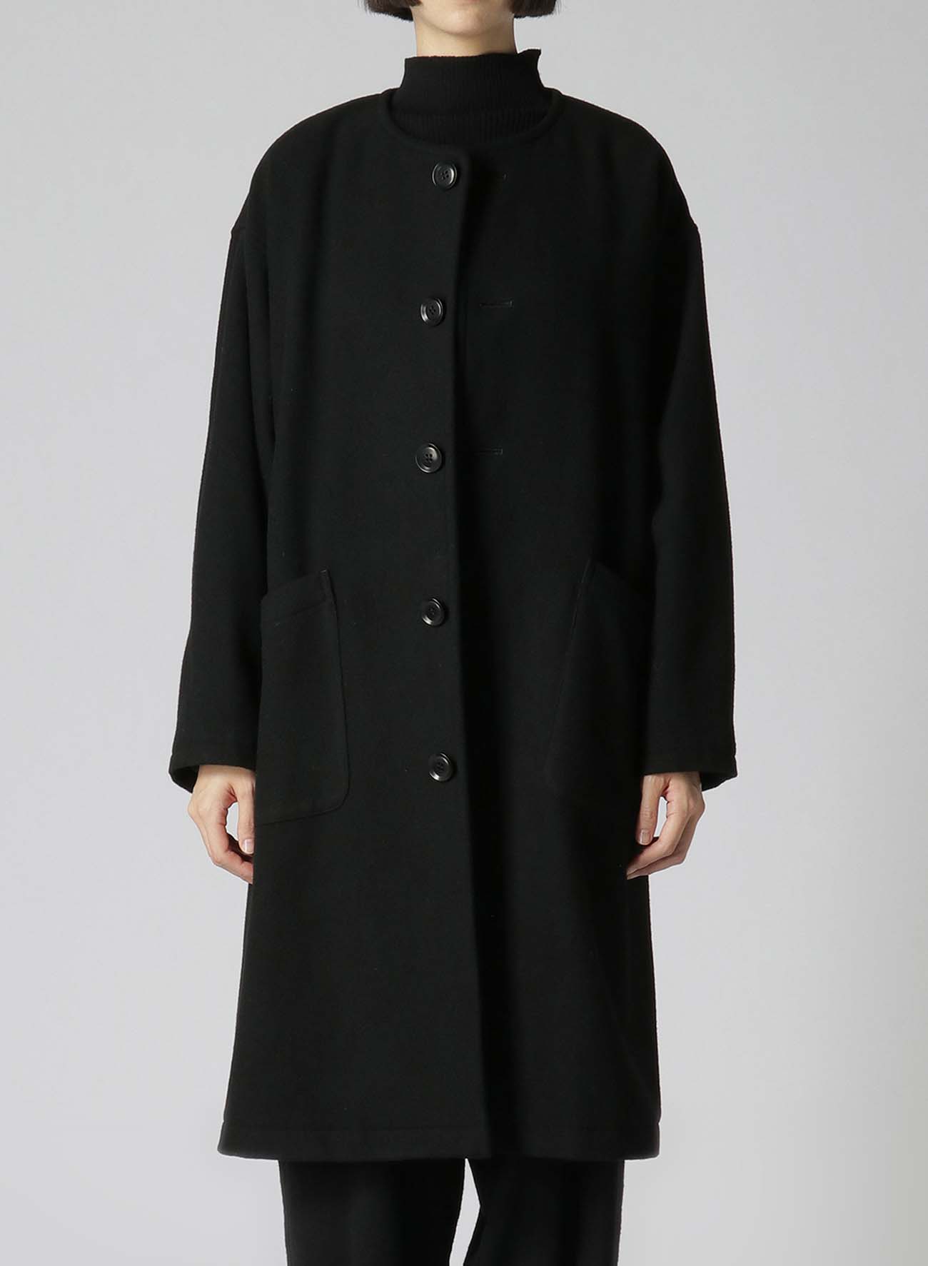 AIRY MOSSER COLLARLESS COAT