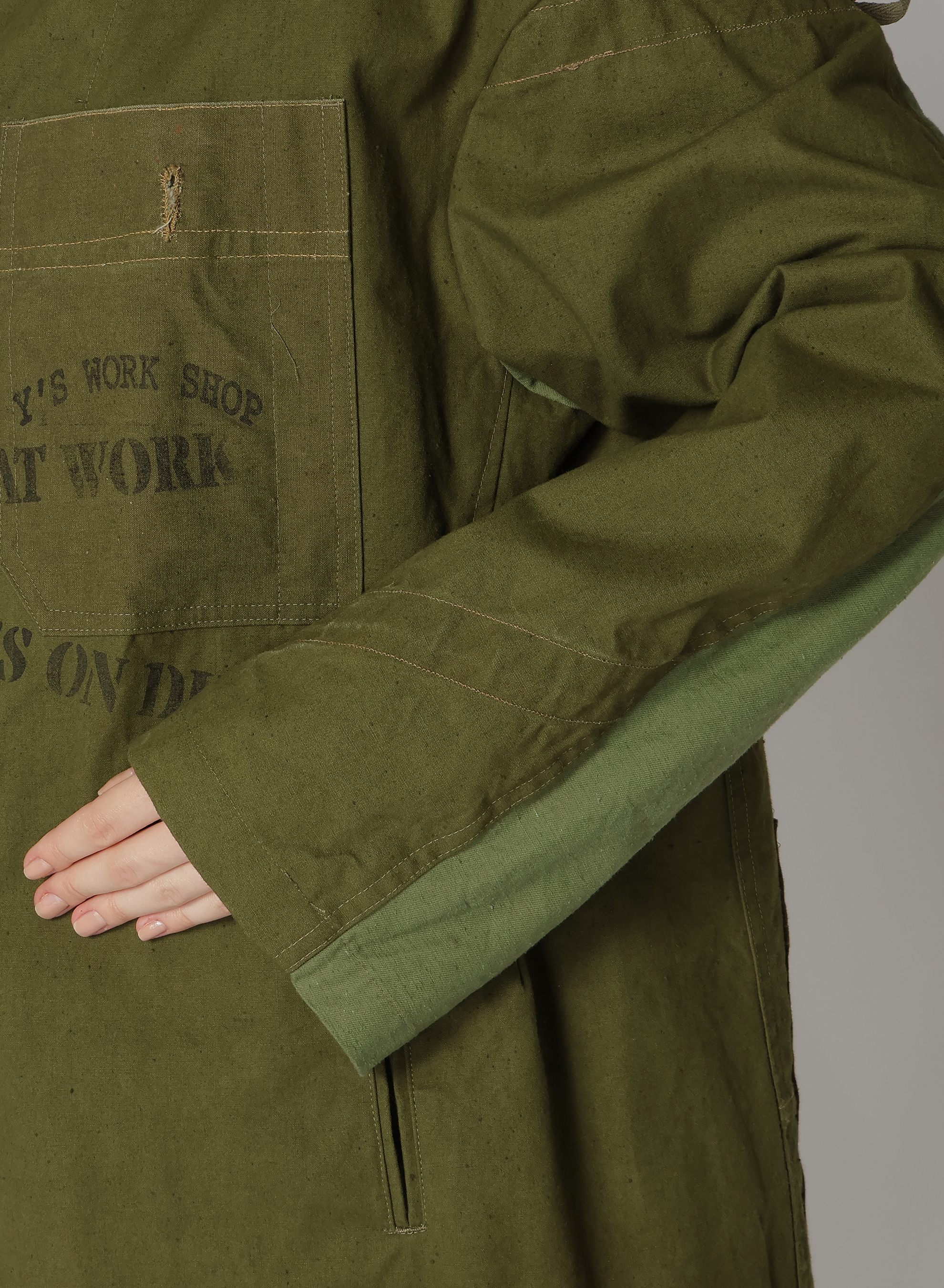 MILITARY TENT CLOTH DROP SLEEVE JACKET	