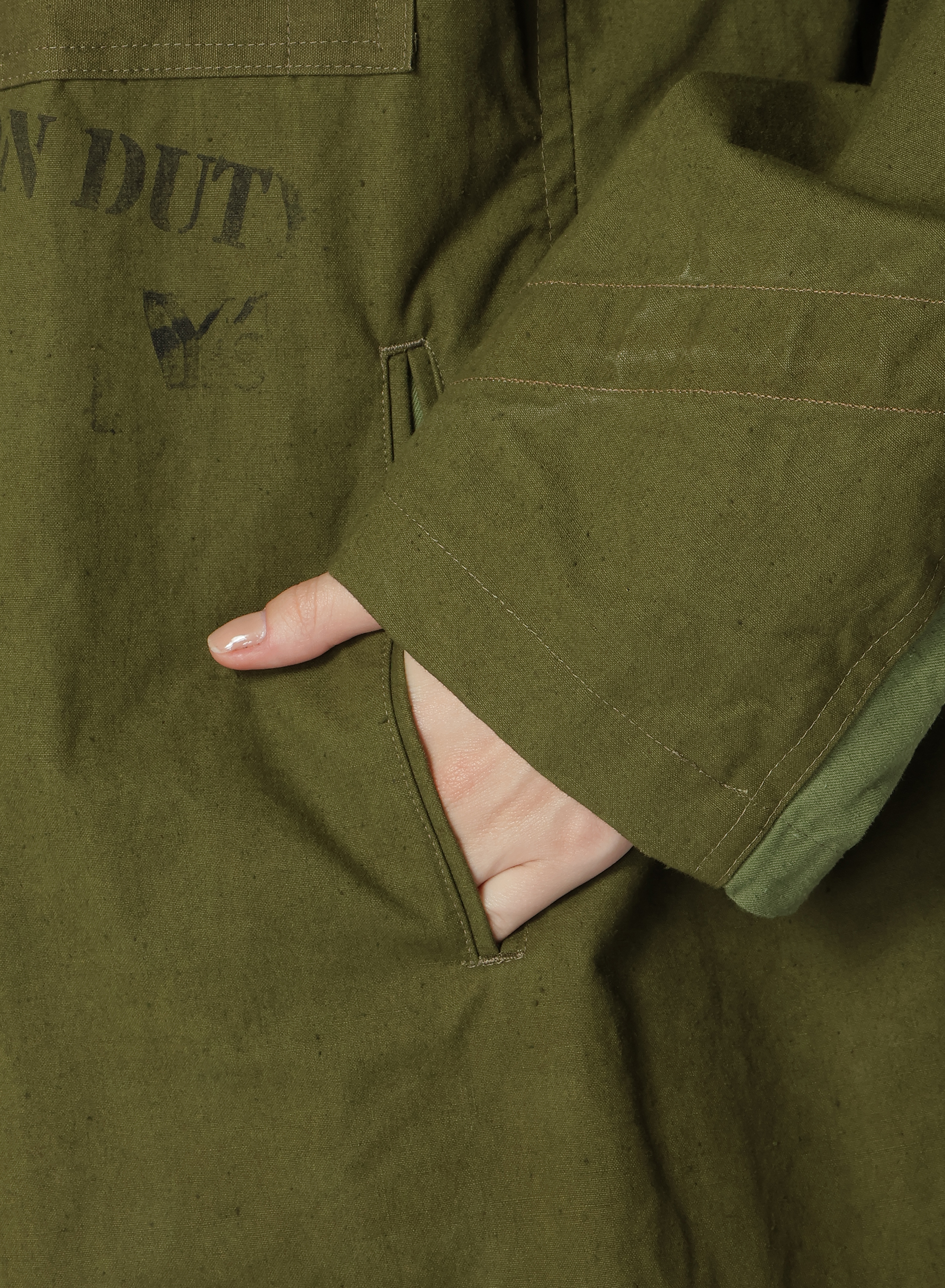 MILITARY TENT CLOTH DROP SLEEVE JACKET	