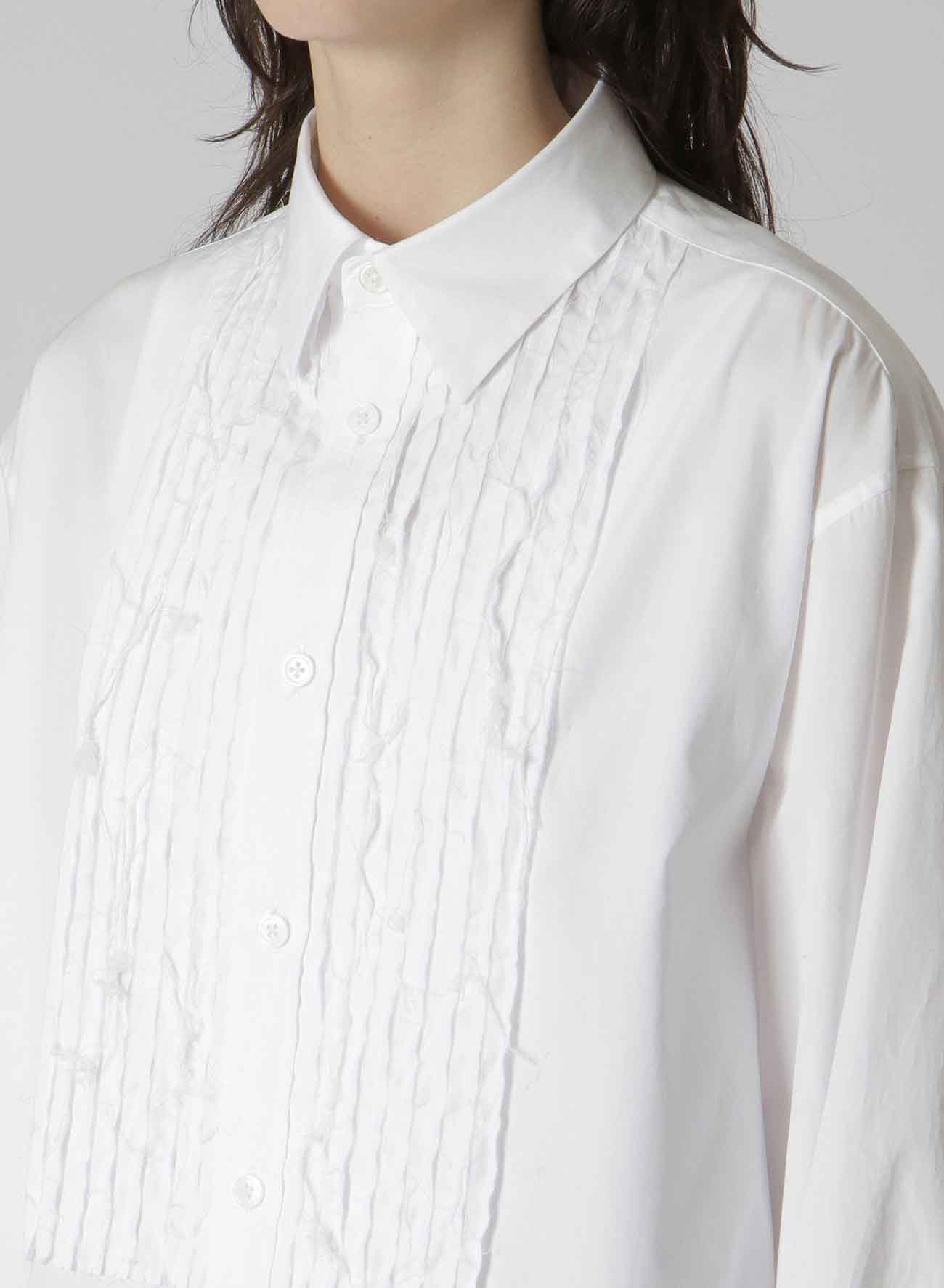 COTTON BROAD PIN TUCK BLOUSE