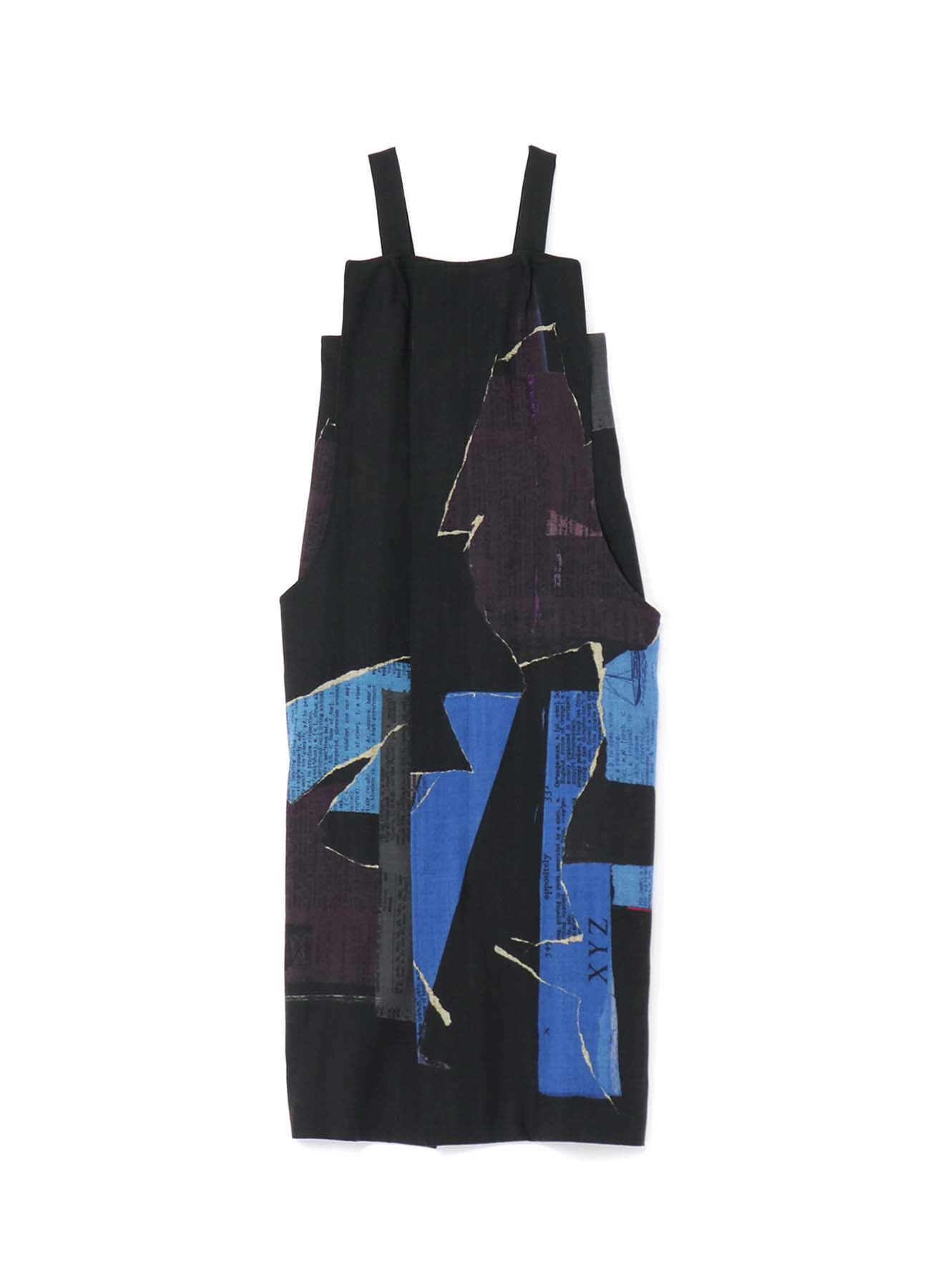 WOOL DICTIONARY COLLAGE PRINT SUSPENDER DRESS