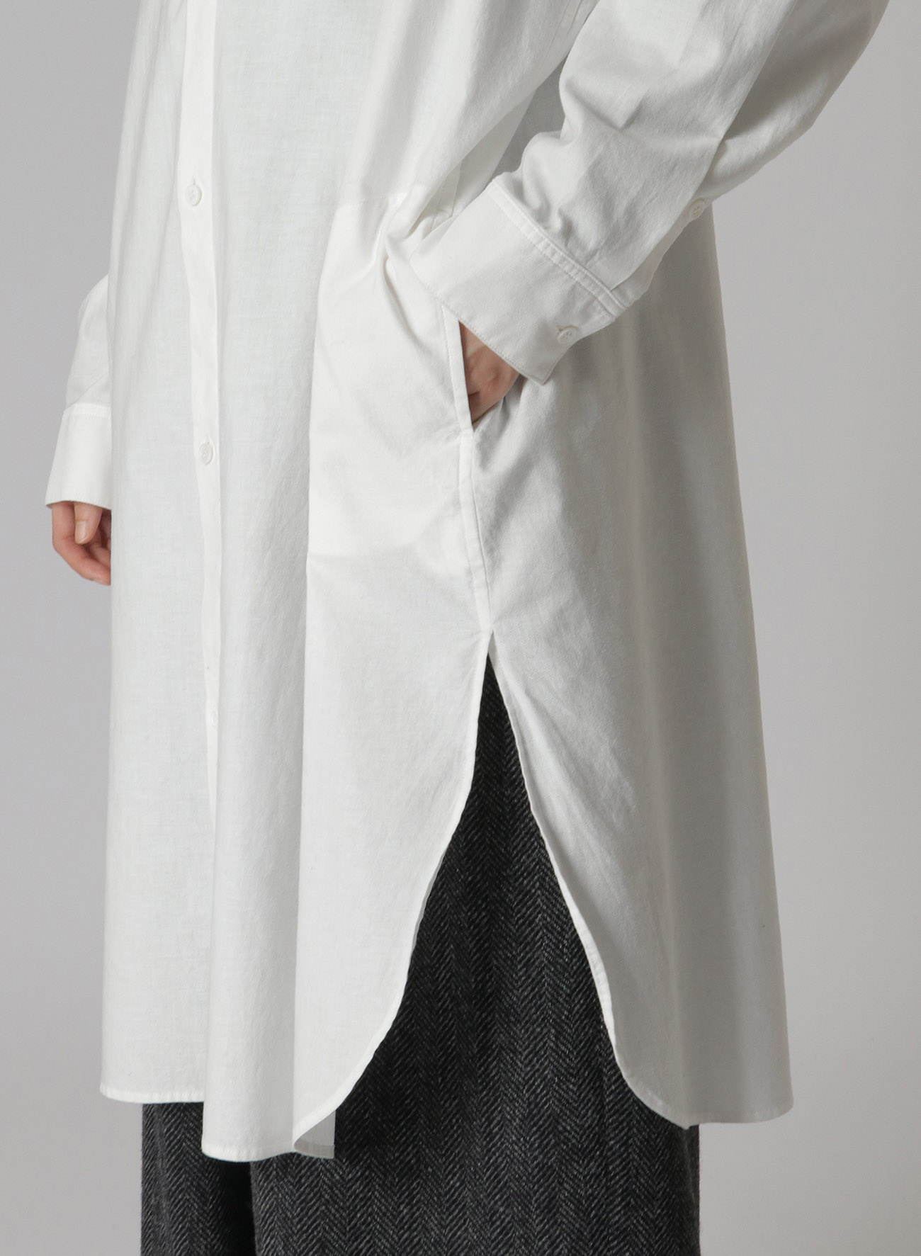 [Y's BORN PRODUCT]COTTON THIN TWILL OUTER SHIRT DRESS