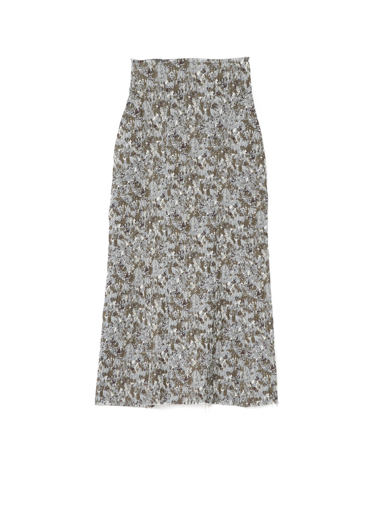 FADED CAMOFLAGE JACQUARD HIGH WAIST MERMAID SKIRT