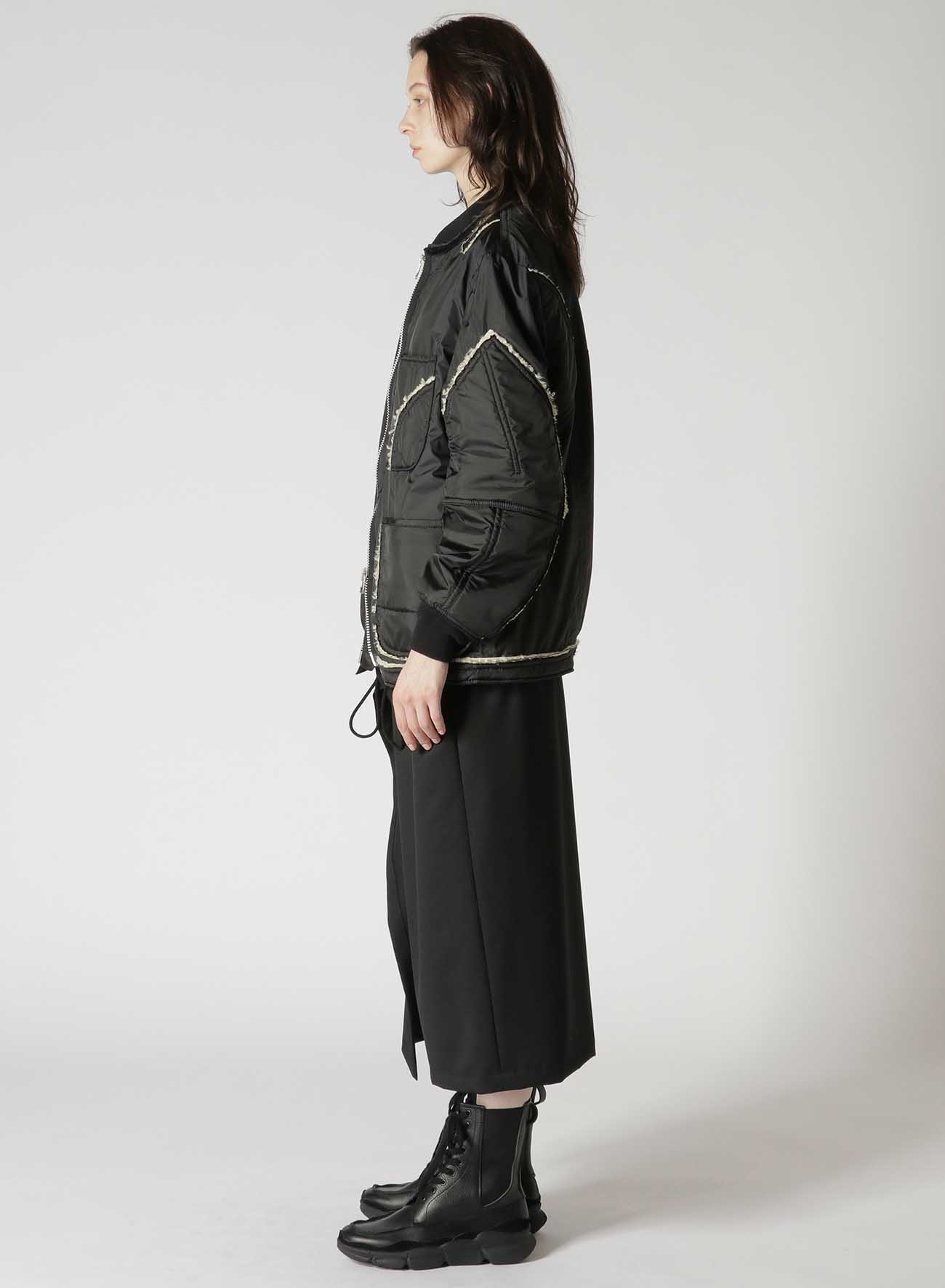 Y's BANG ON!No.173 POLYESTER TAFFETA + WOOL PILE PATCHED BLOUSON