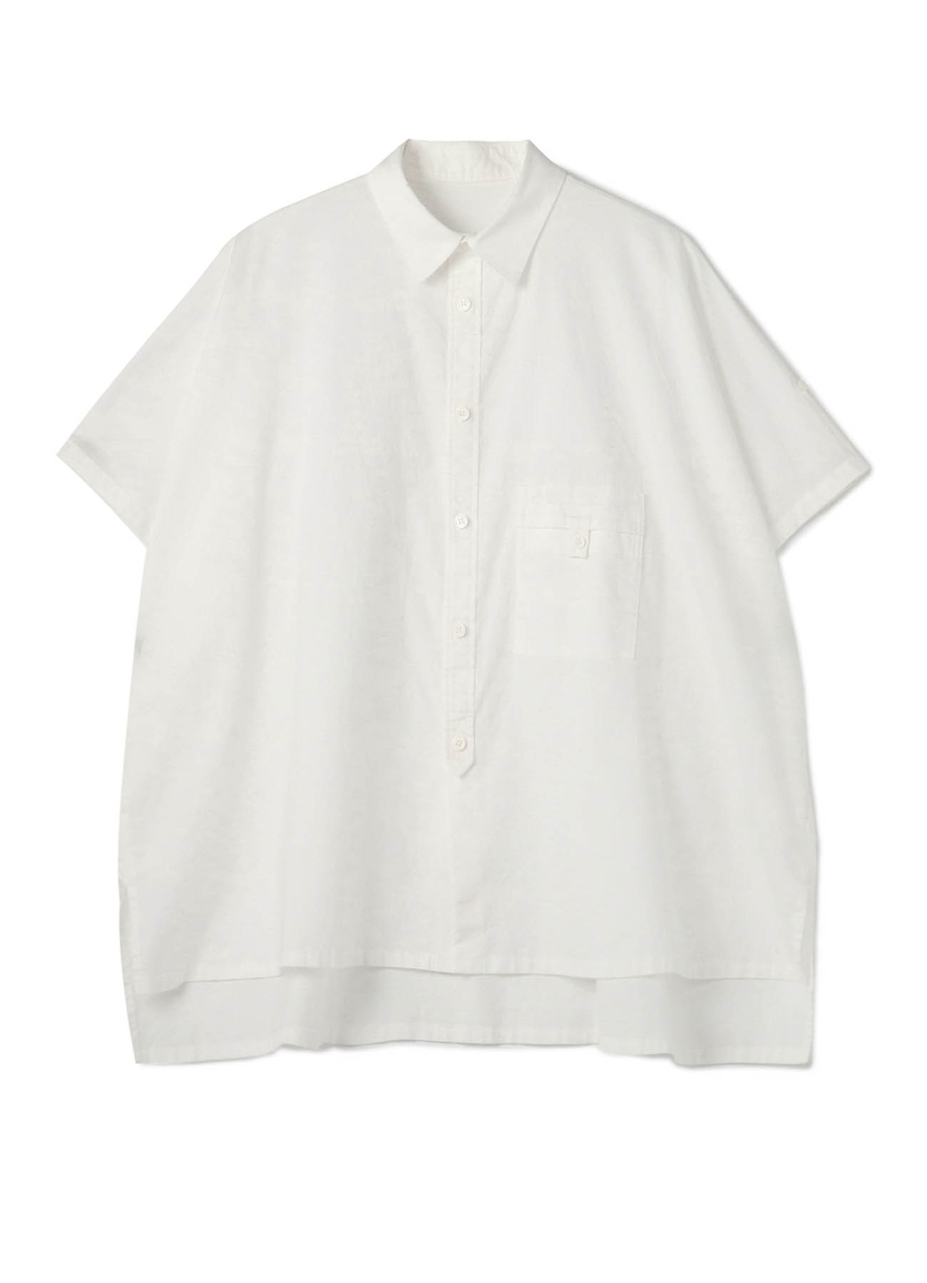 [Y's BORN PRODUCT]COTTON THIN TWILL ROLLED UP SLEEVE BLOUSE