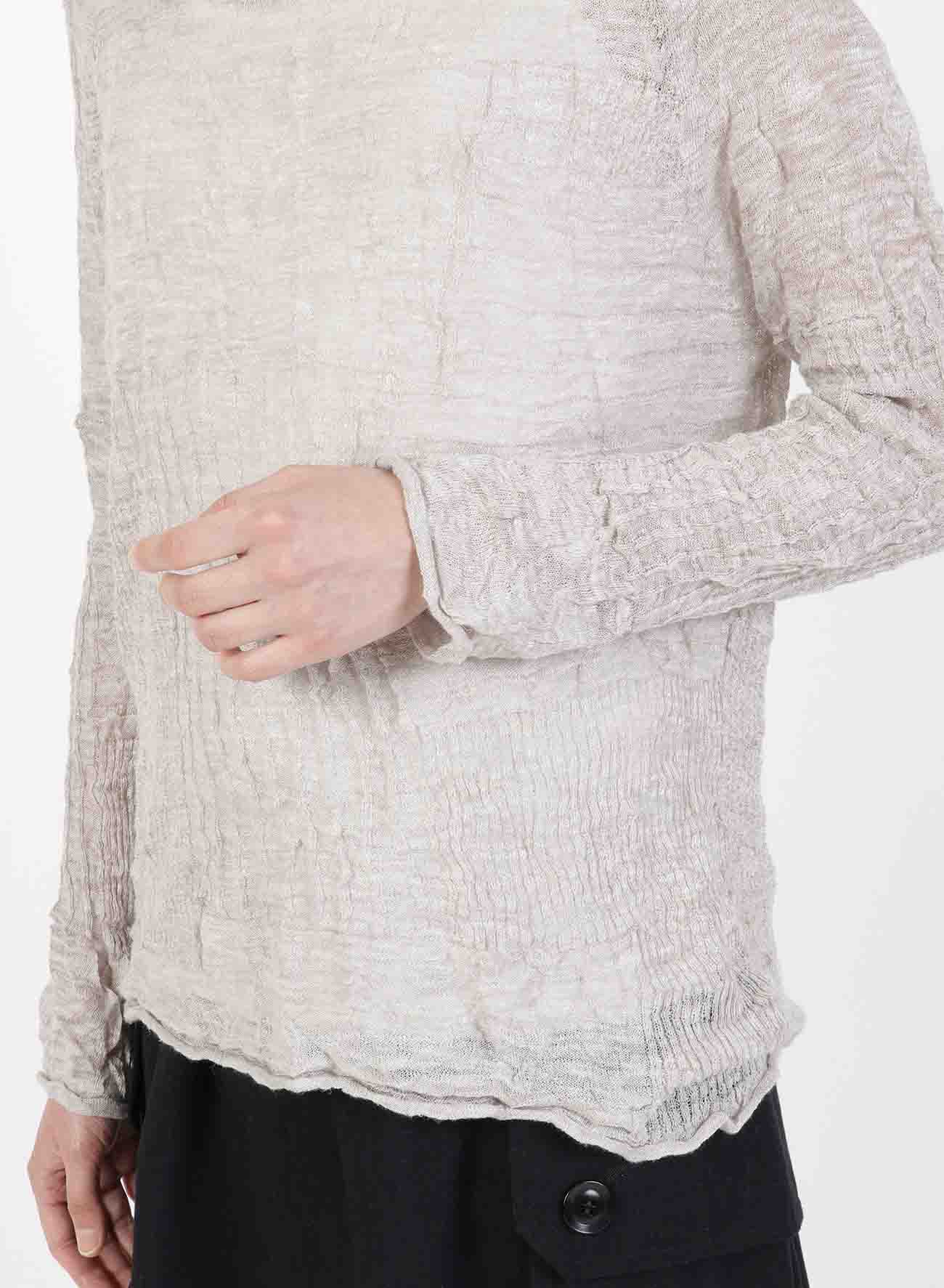 PATCHWORK WRINKLE LONG SLEEVE PULLOVER