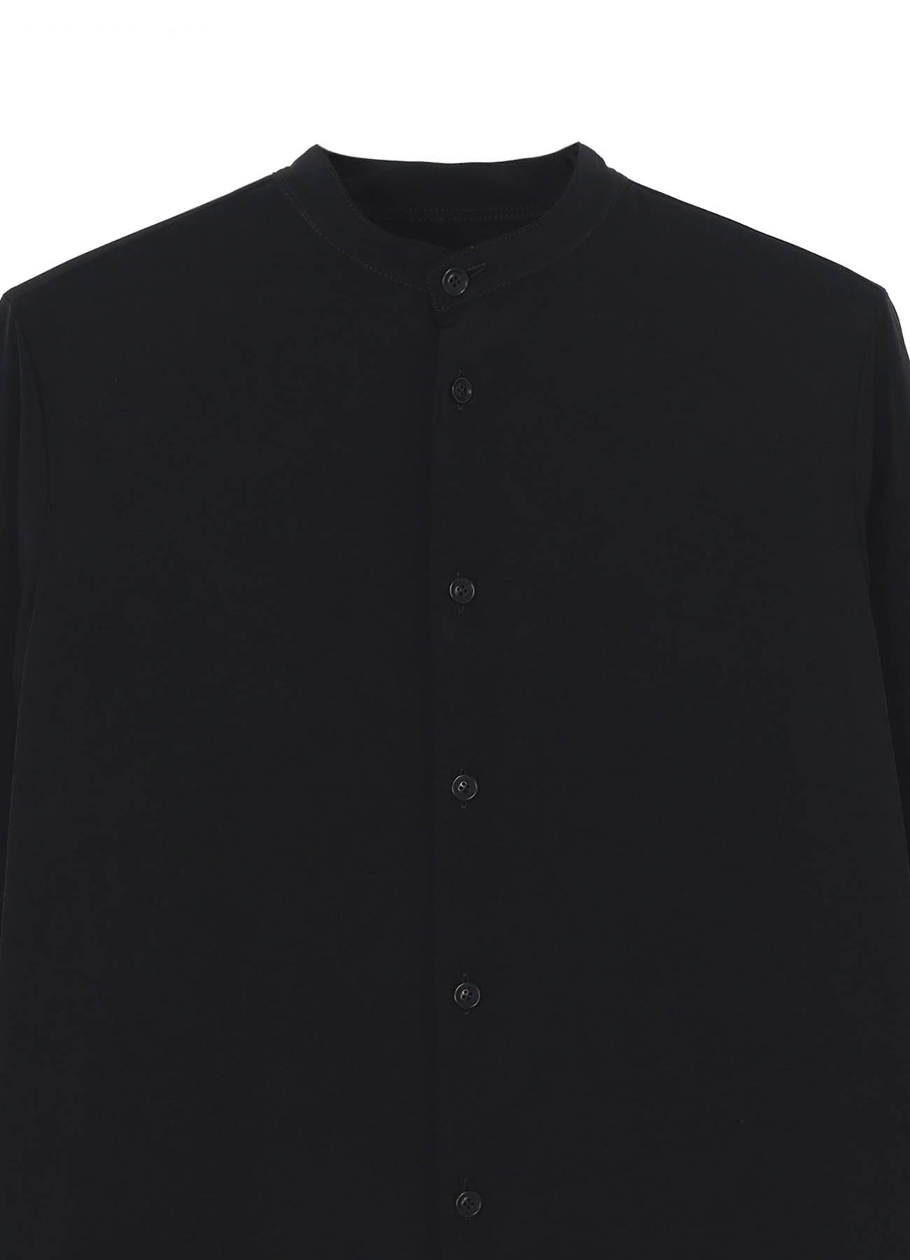 TRIACETATE POLYESTER CREPE de CHINE FLAP POCKET STAND COLLAR SHIRT