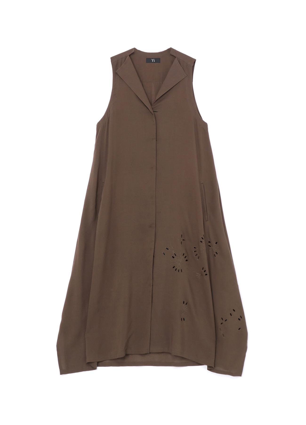 SLEEVELESS DRESS WITH NOTCHED LAPEL COLLAR
