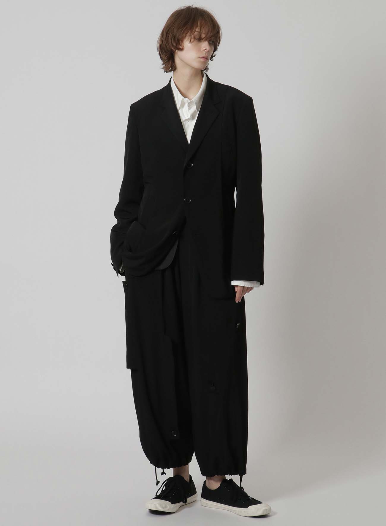 [Y's-Black Name]TRIACETATE POLYESTER CREPE de CHINE REVERSED LINING JACKET