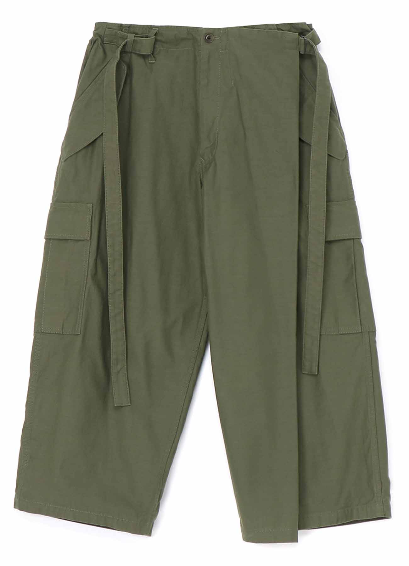 [Y's-Black Name]BACKSIDE SULFURIZATION SATIN WRAP PANTS WITH POCKETS