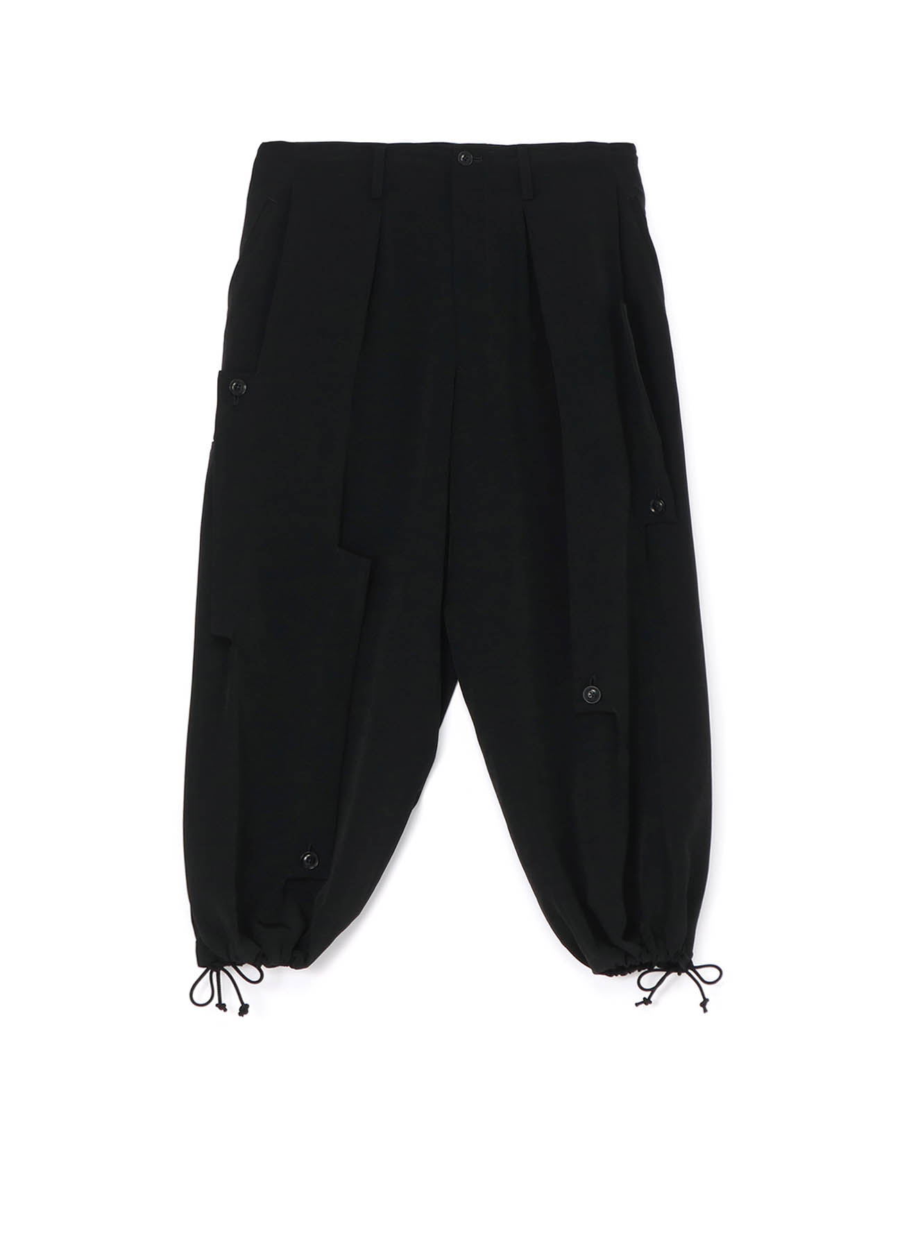 [Y's-Black Name]TRIACETATE POLYESTER CREPE de CHINE FLAPPY PANTS