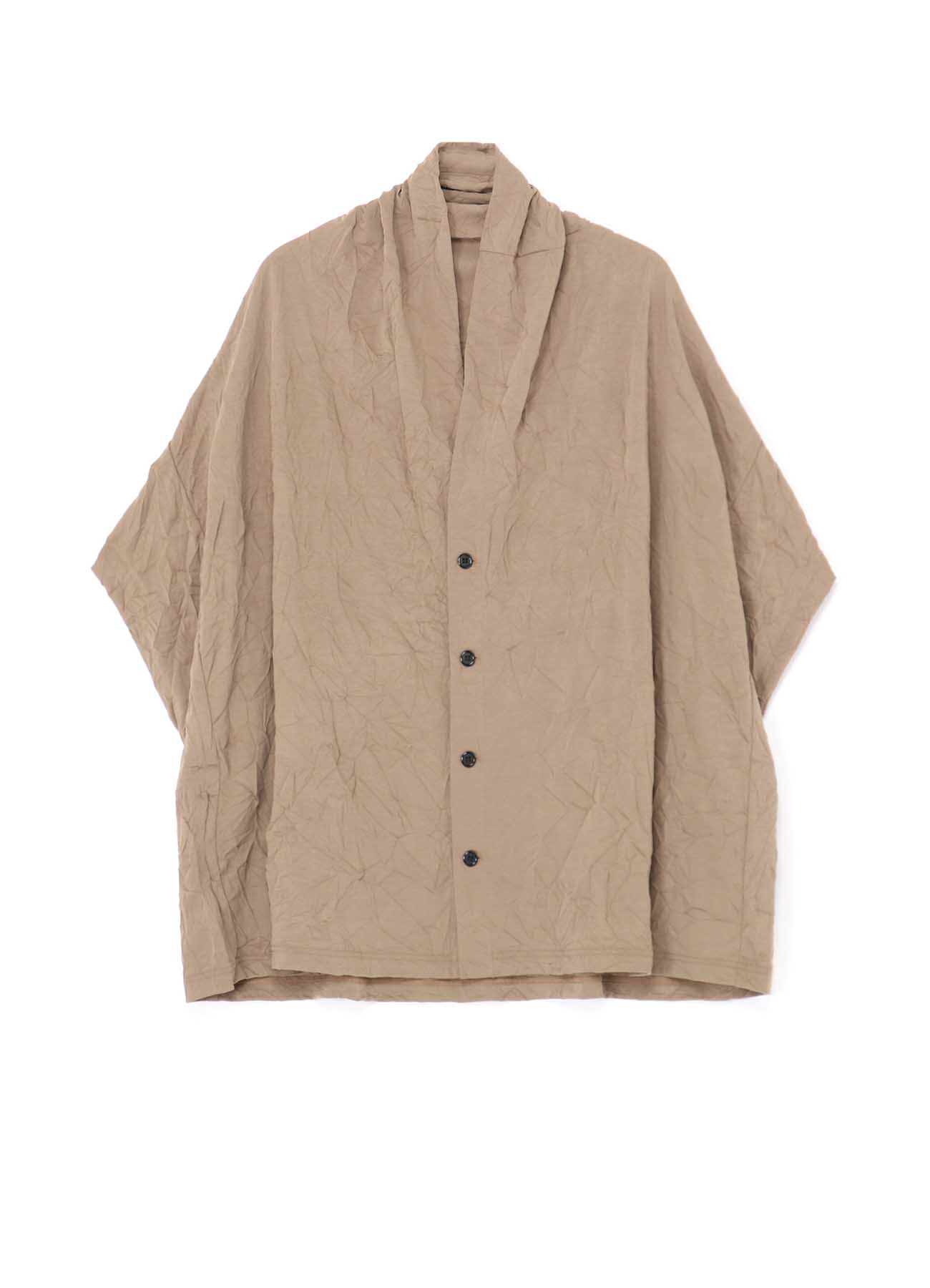 PONTE FABRIC WRINKLED RELAXED CARDIGAN
