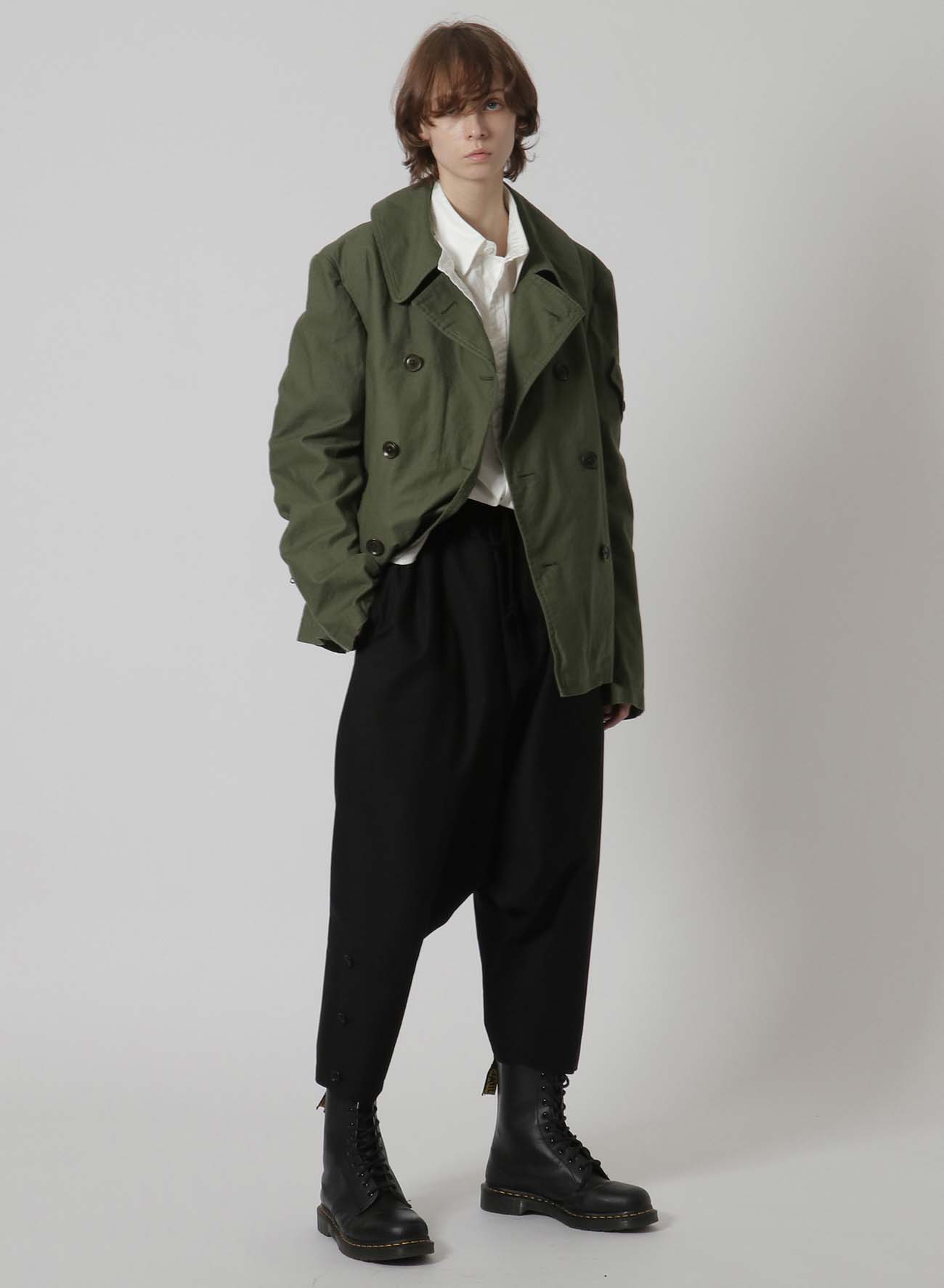 [Y's-Black Name]BACKSIDE SULFURIZATION SATIN SHORT FRONT BLOUSON